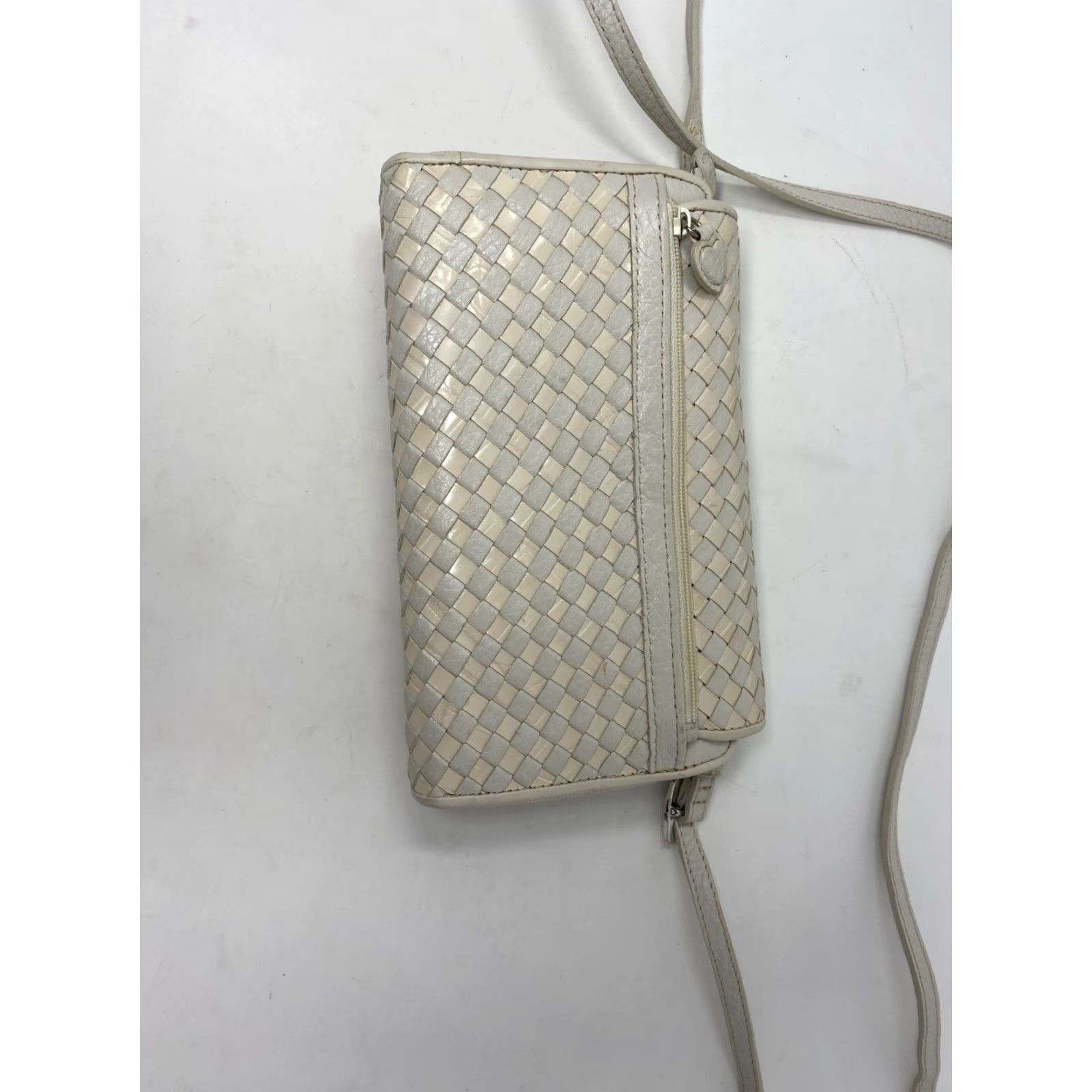 Brighton VINTAGE Brighton Crossbody Bag Cream Woven Organizer Purse 90s Small Womens Bag Size ONE SIZE - 5 Thumbnail