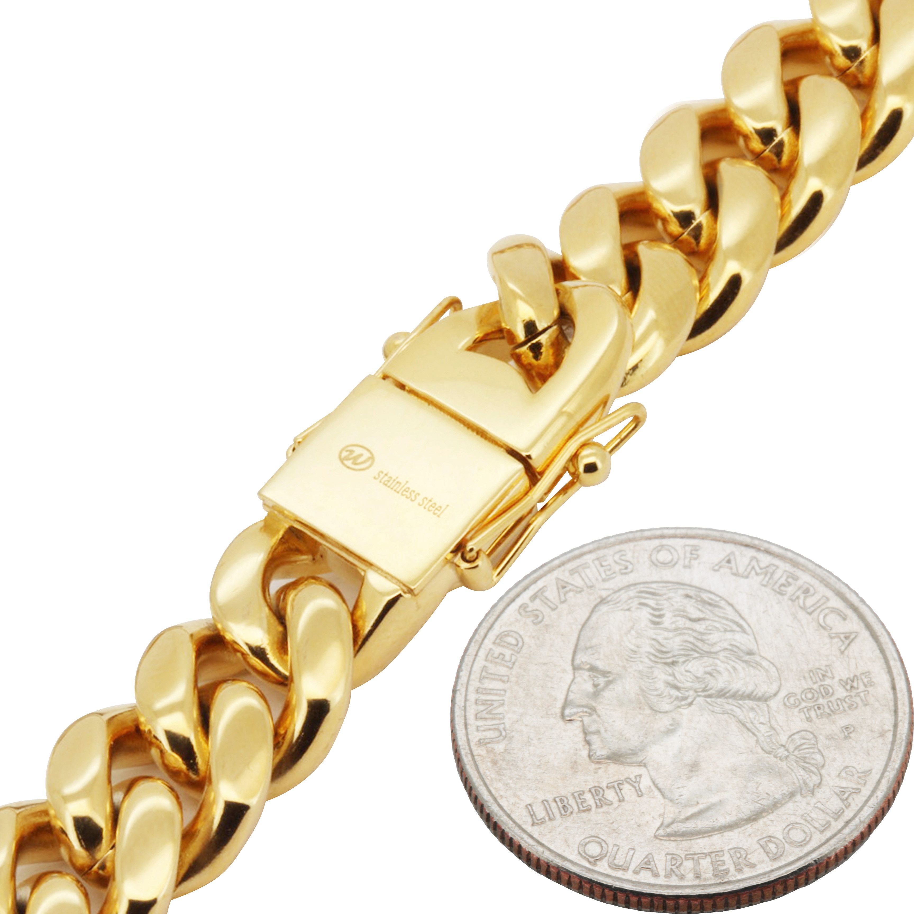 Other 316L SS 18k GP 10mm Miami Cuban Link Chain Necklace 24" Size ONE SIZE - 3 Thumbnail