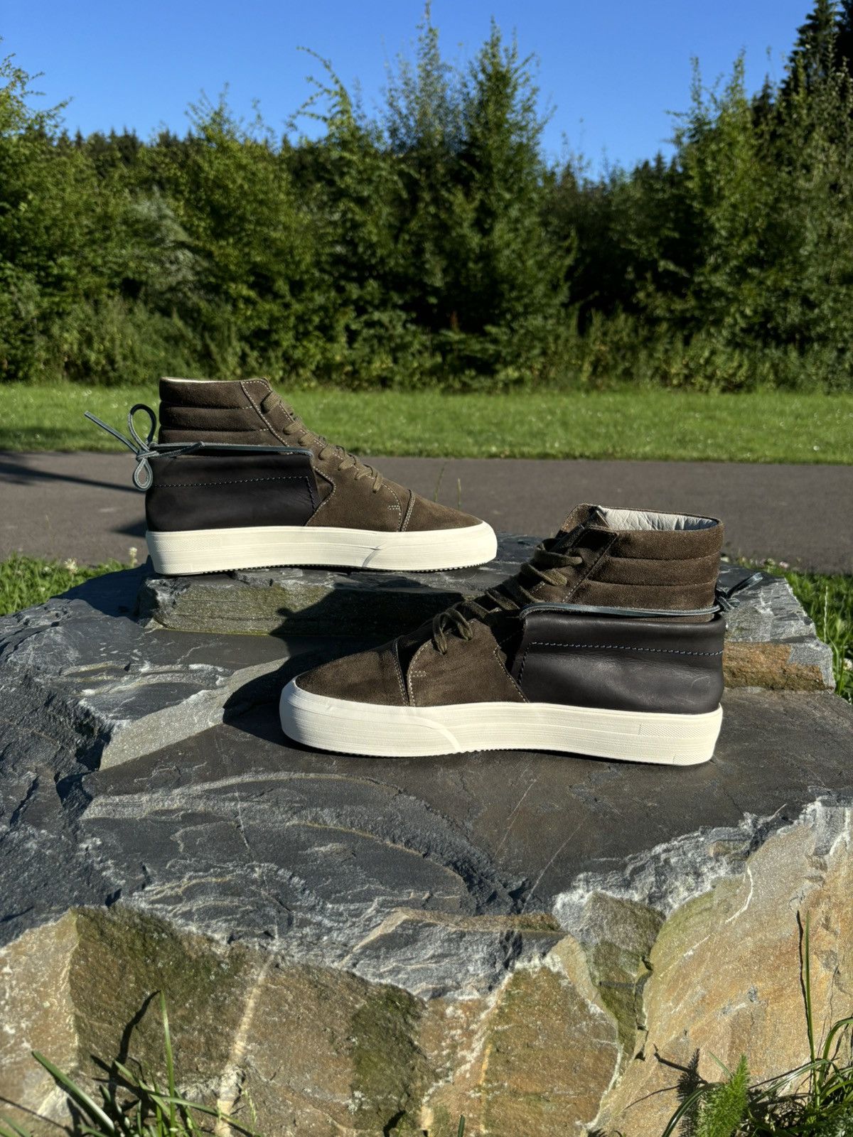 Maison Margiela MMM 22 Hybrid Suede-Leather High Top Lace Up Sneakers Boots Size US 11.5 / EU 44-45 - 5 Thumbnail