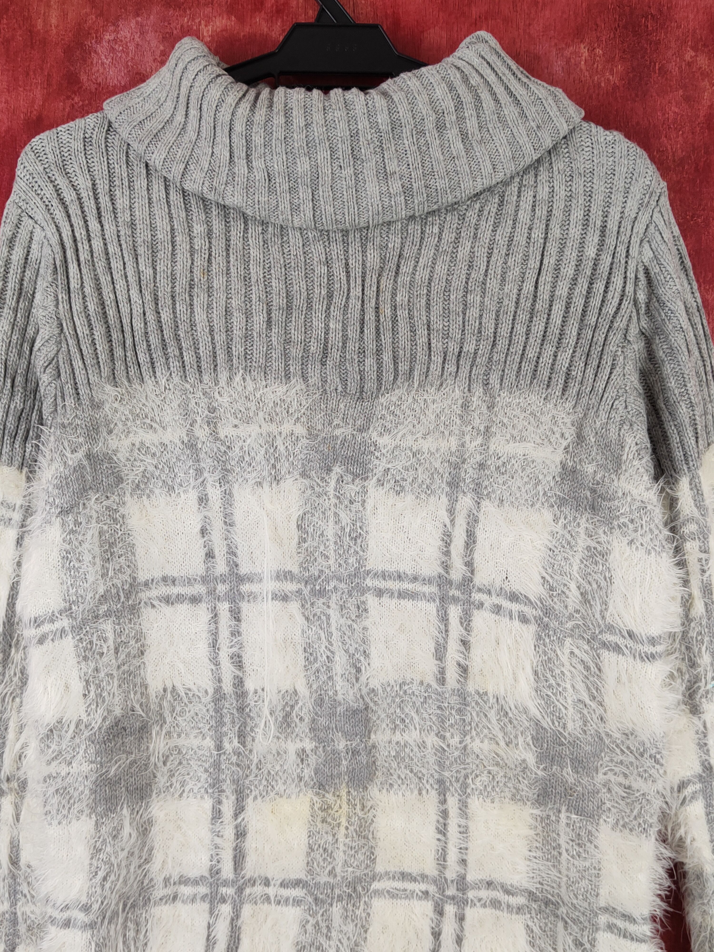 Homespun Knitwear × Japanese Brand × Vintage Ingni Gray Shag Shaggy Fur Mohair Knitwear #S1899 Size M / US 6-8 / IT 42-44 - 2 Thumbnail