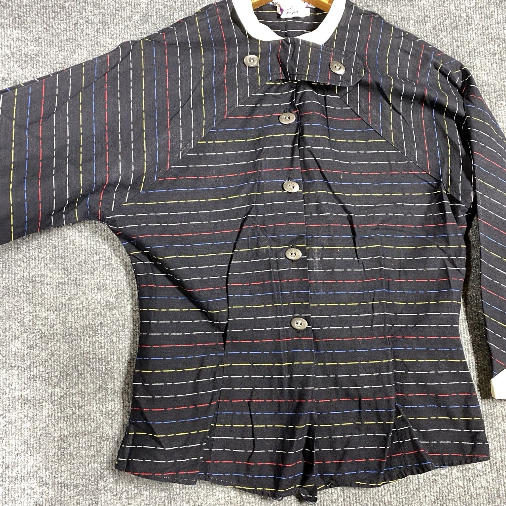 Gregory VINTAGE Rockabilly Shirt Women 12 Black Cotton Chin Strap 50s Gregory Shirt Mens? Size XL / US 12-14 / IT 48-50 - 3 Thumbnail