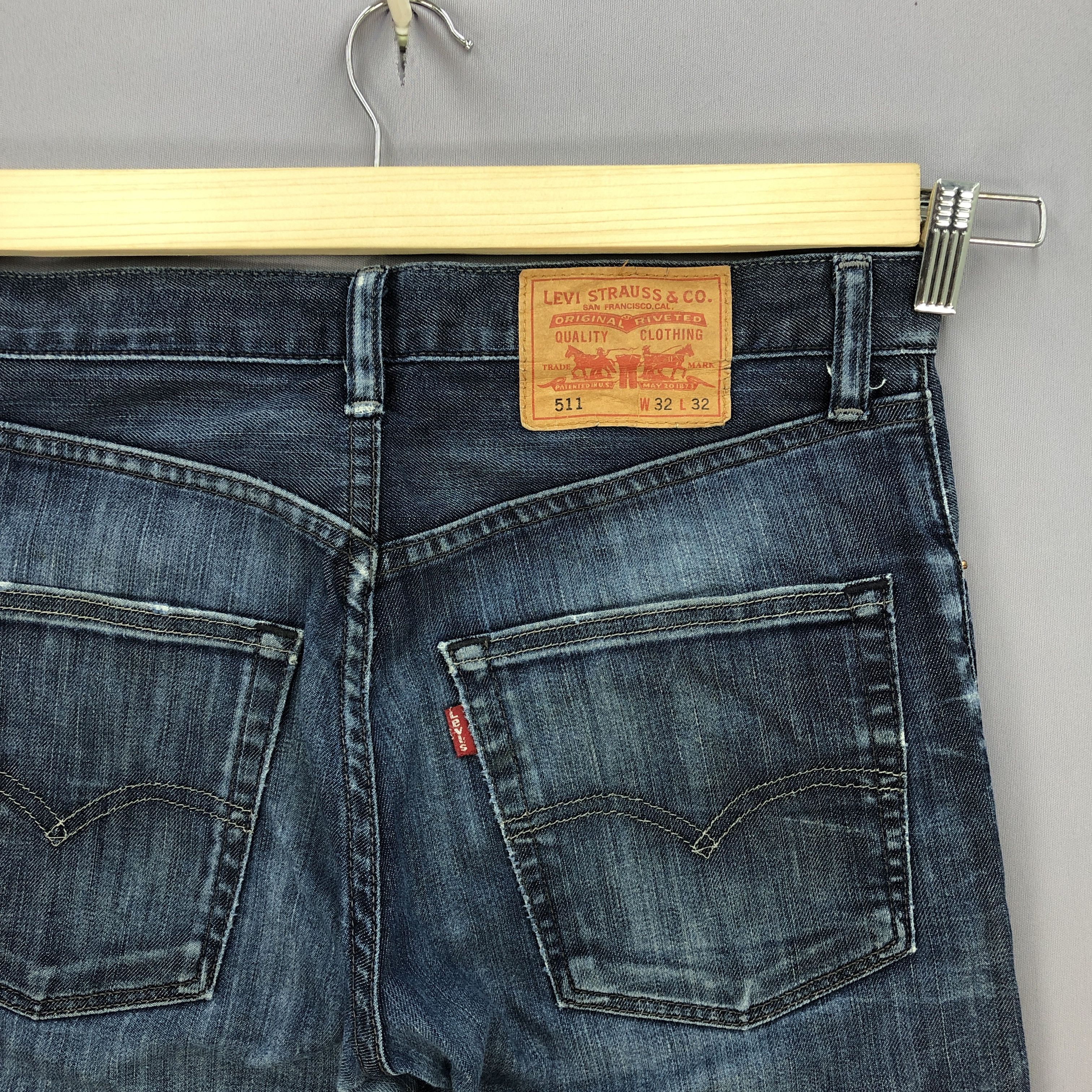 Levi's × Vintage Vintage Levis 511 Jeans Distressed Slim Skinny Tapered Denim Size US 32 / EU 48 - 5 Thumbnail