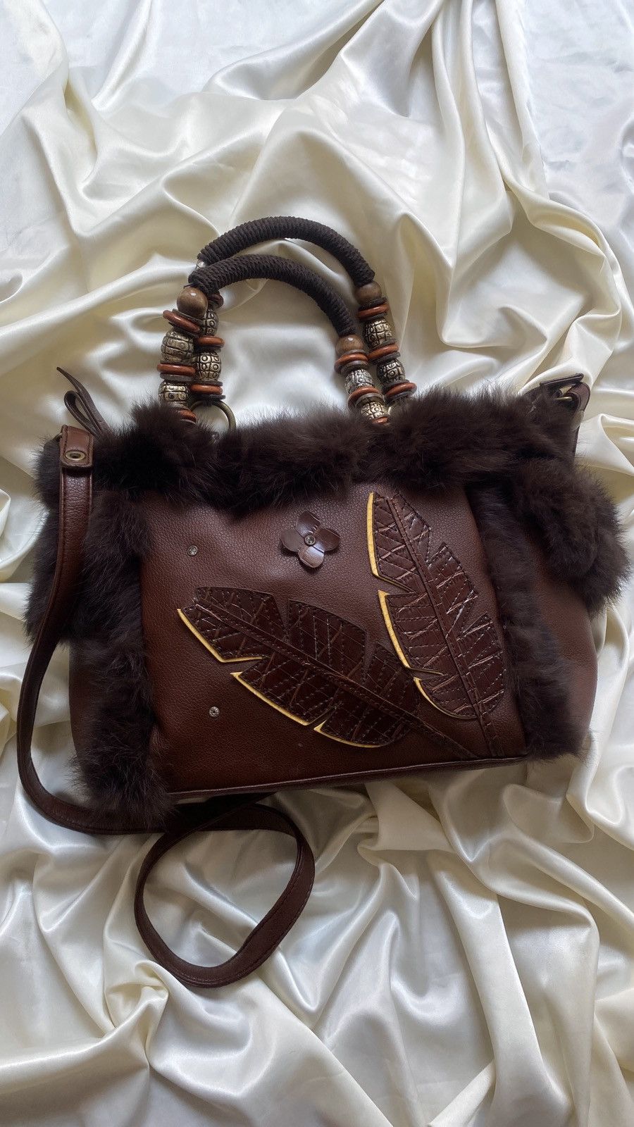 Vintage Vintage brown boho leather bag Size ONE SIZE - 3 Thumbnail