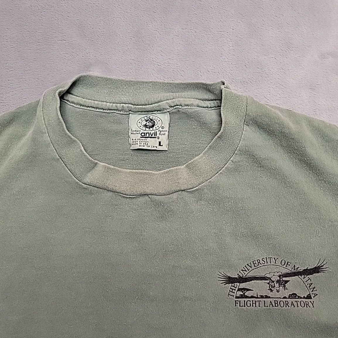 Vintage Vtg University of Montana Flight Lab Shirt Mens L Single Stitch LS Made in USA Size US L / EU 52-54 / 3 - 4 Thumbnail