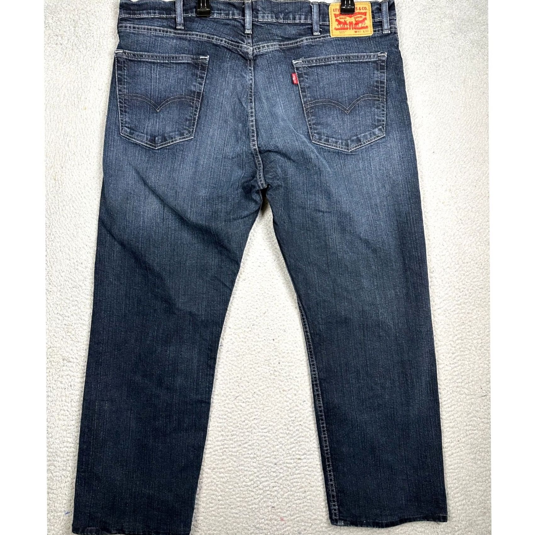 Levi's Levi's 505 Jeans Mens 40X27 Blue Regular Fit Straight 5 Pocket Stretch Casual EUC Size US 40 / EU 56 - 2 Thumbnail