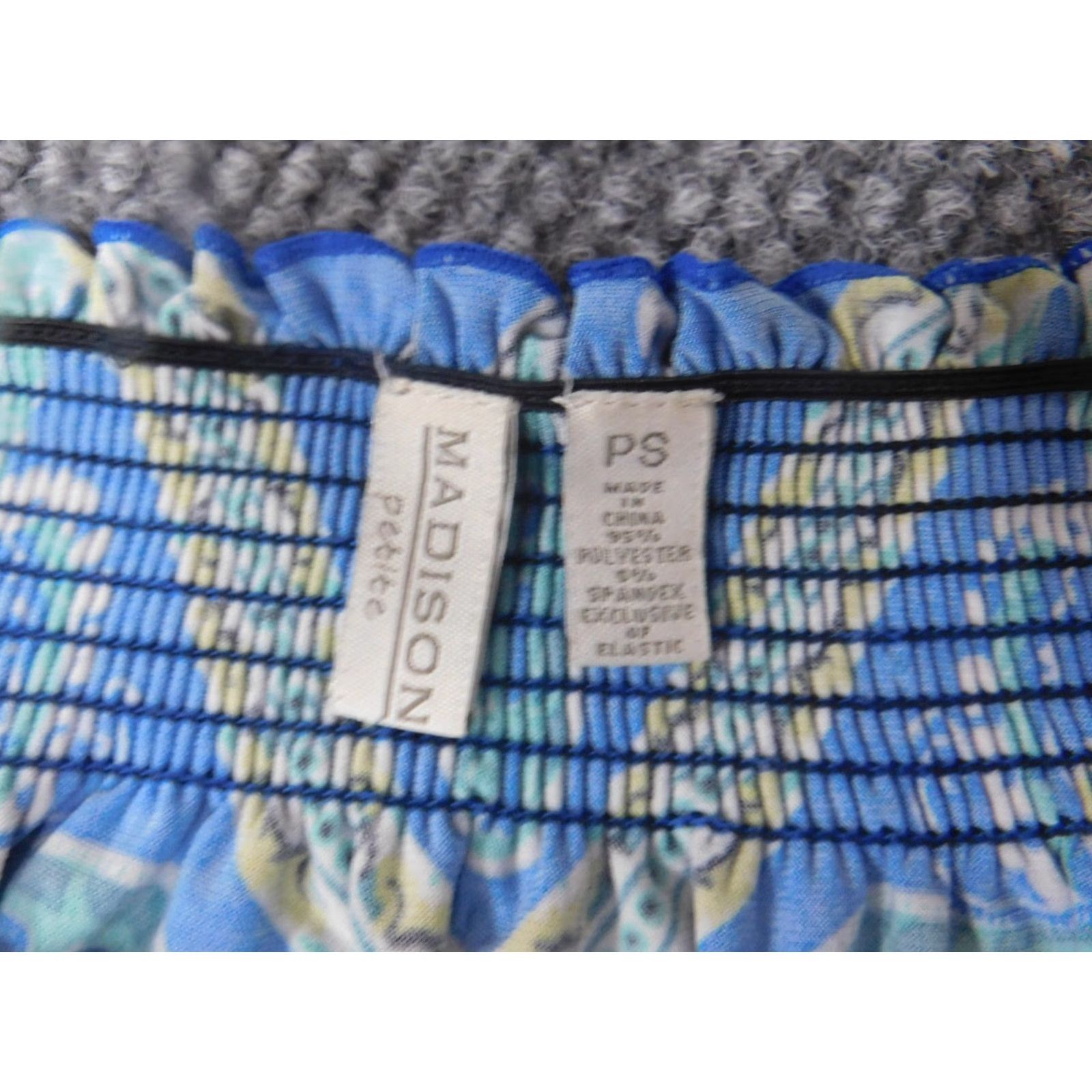 Madison Madison Womens Blouse PS Petite Blue Pullover Raglan Sleeve Knit Nylon Polyester Crew Neck Casual Modern Regular Short Sleeve? Size S / US 4 / IT 40 - 5 Thumbnail