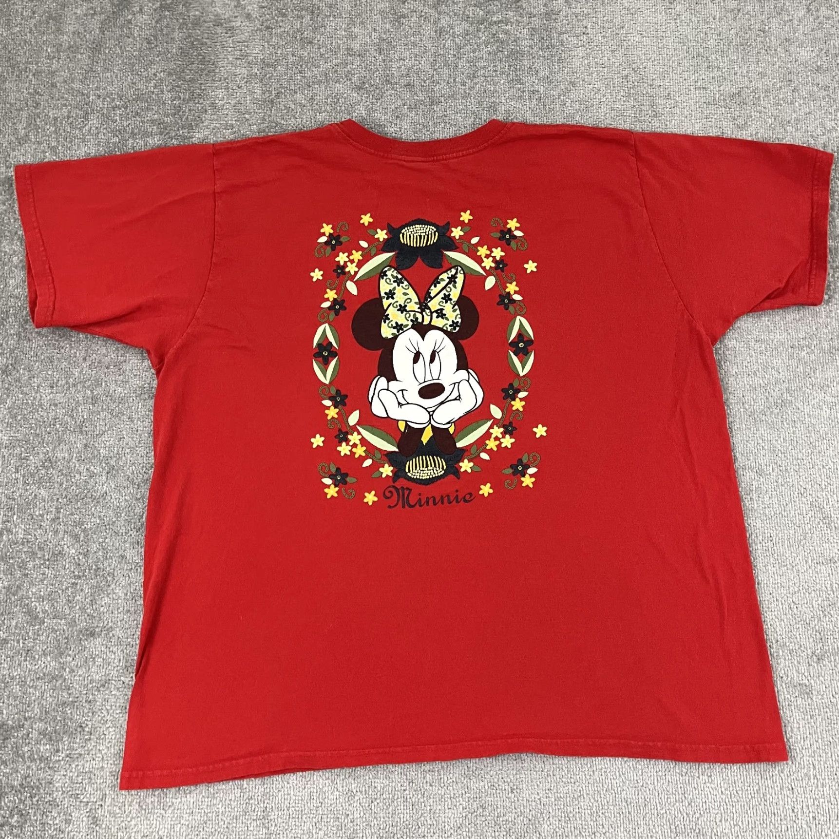 Disney VTG Disney Mickey & Minnie Mouse T-Shirt Adult 2XL Red Double-Sided Graphic Tee Crew Neck Short Sleeve Size US XXL / EU 58 / 5 - 2 Thumbnail