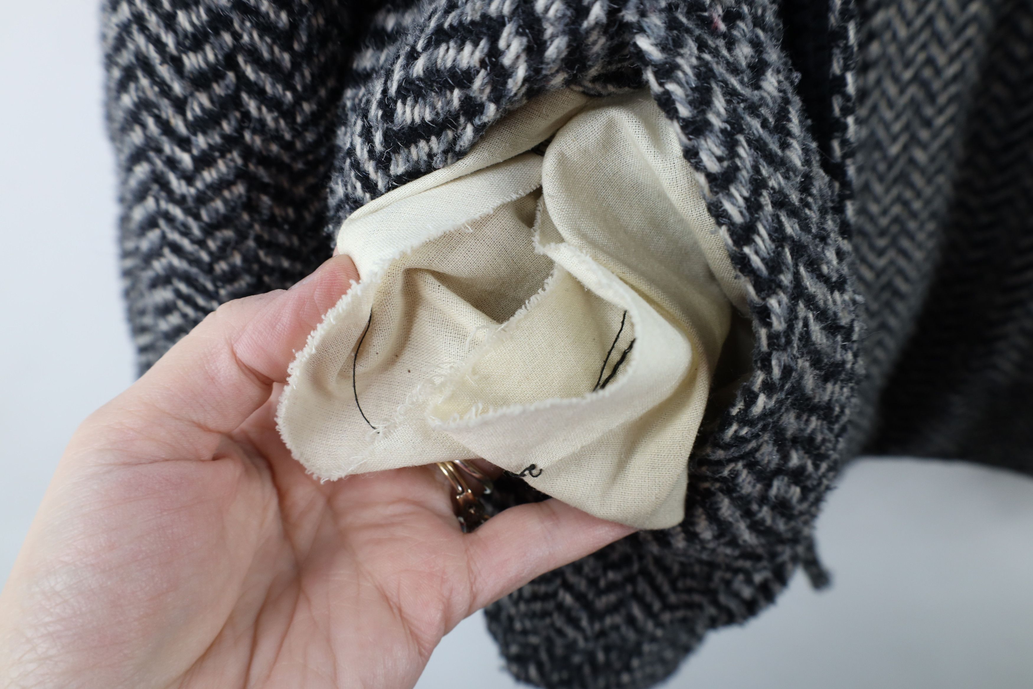 Vintage Vintage 90s Streetwear Blend Herringbone Tweed Bomber Jacket Size US L / EU 52-54 / 3 - 8 Thumbnail