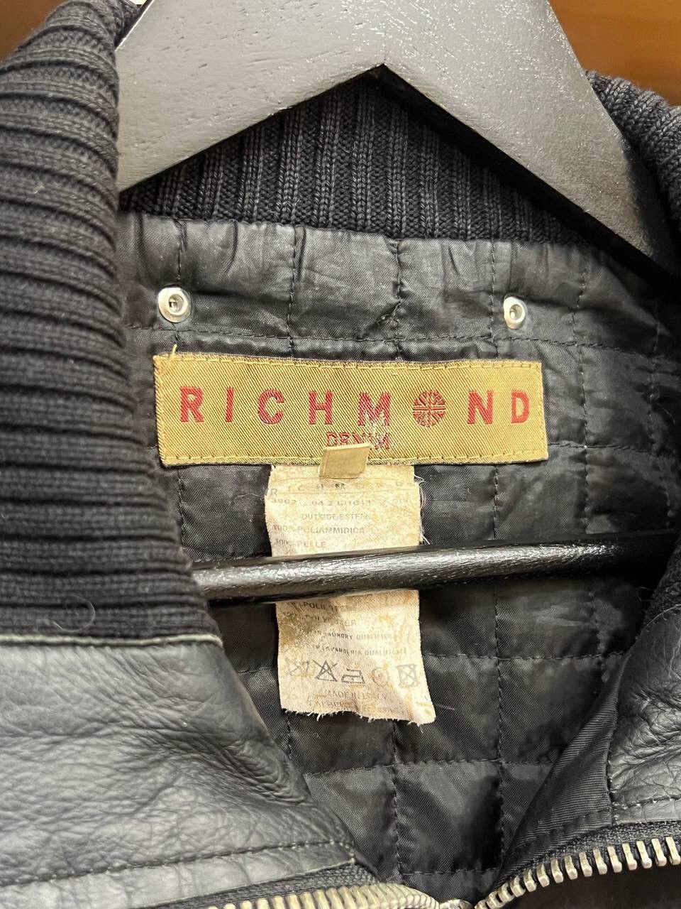 John Richmond Vintage Abstract Design Richmond Leather Bomber Size US L / EU 52-54 / 3 - 8 Thumbnail