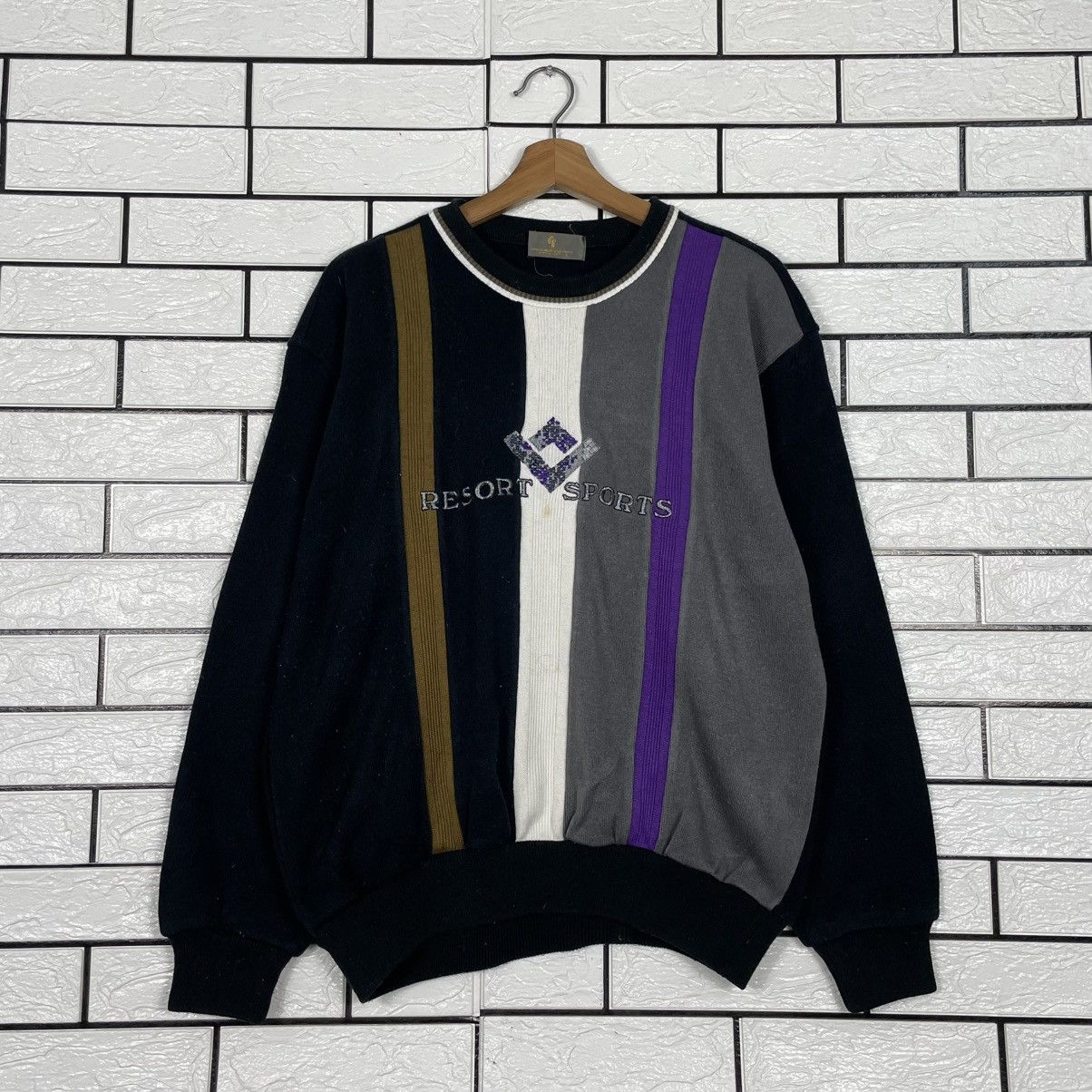 Japanese Brand Resort Sports Stripe Sweatshirt Size US M / EU 48-50 / 2 - 1 Thumbnail