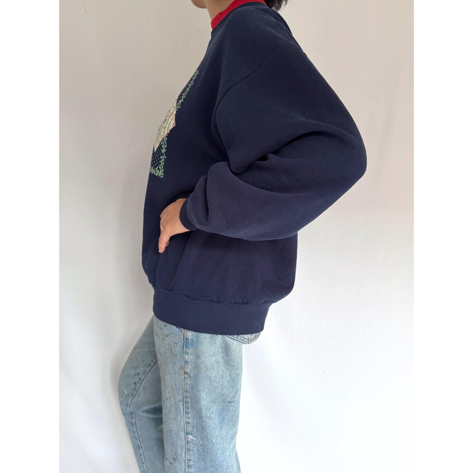 Jerzees 90s vintage blue winter holiday graphic pullover sweatshirt Size L / US 10 / IT 46 - 5 Thumbnail
