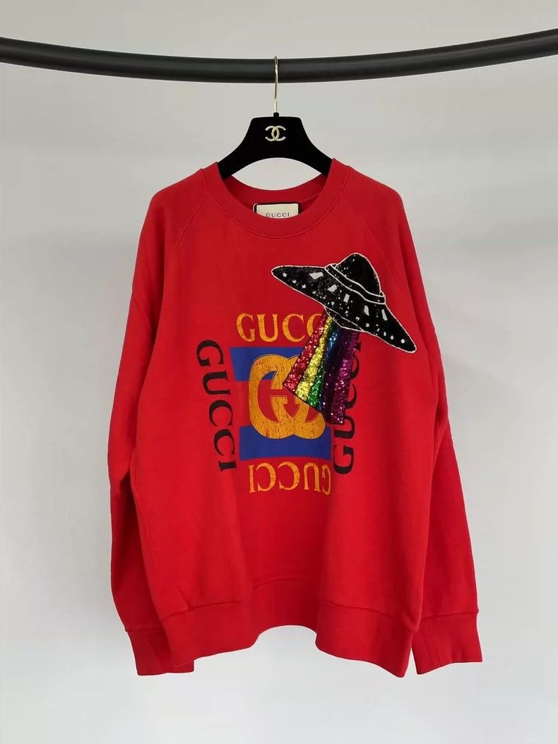 Gucci Gucci Red sequin sweatshirt Size US S / EU 44-46 / 1 - 1 Thumbnail