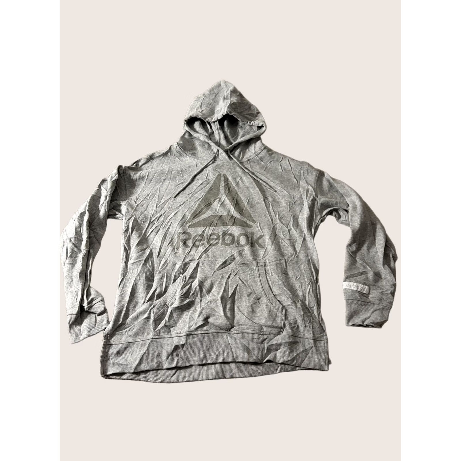 Reebok Reebok Hoodie Mens Large Gray Fleece Pullover Logo Sweatshirt Athletic Size US L / EU 52-54 / 3 - 1 Thumbnail