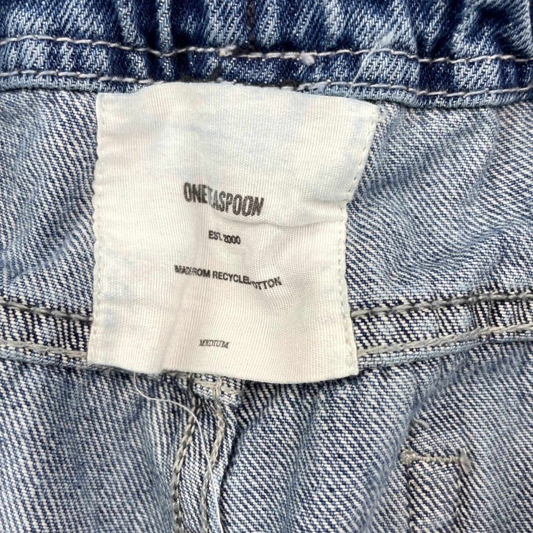 Vintage One Teaspoon Jeans Drop Cloth Harem Prison Pants Solid Blue Medium Women’s Regular Size M Waist 32 Inseam 25 Denim Cotton Blend Size 32" / US 10 / IT 46 - 4 Thumbnail