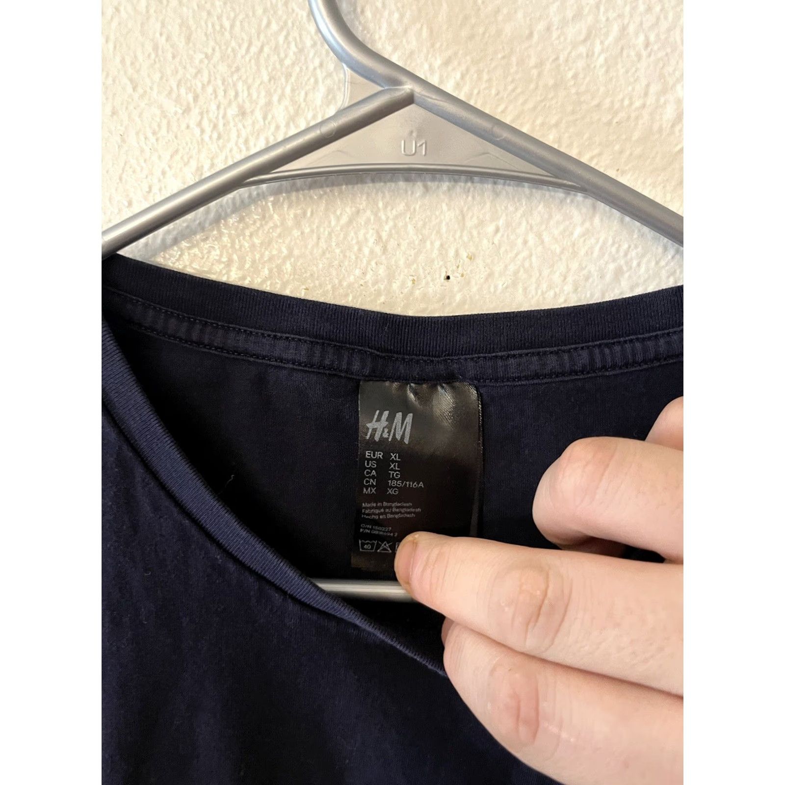H&M H&M Mens Crew Neck T-Shirt Short Sleeve XL Navy Blue Reg Fit Shirt Mens XS to XL Size US XL / EU 56 / 4 - 3 Thumbnail