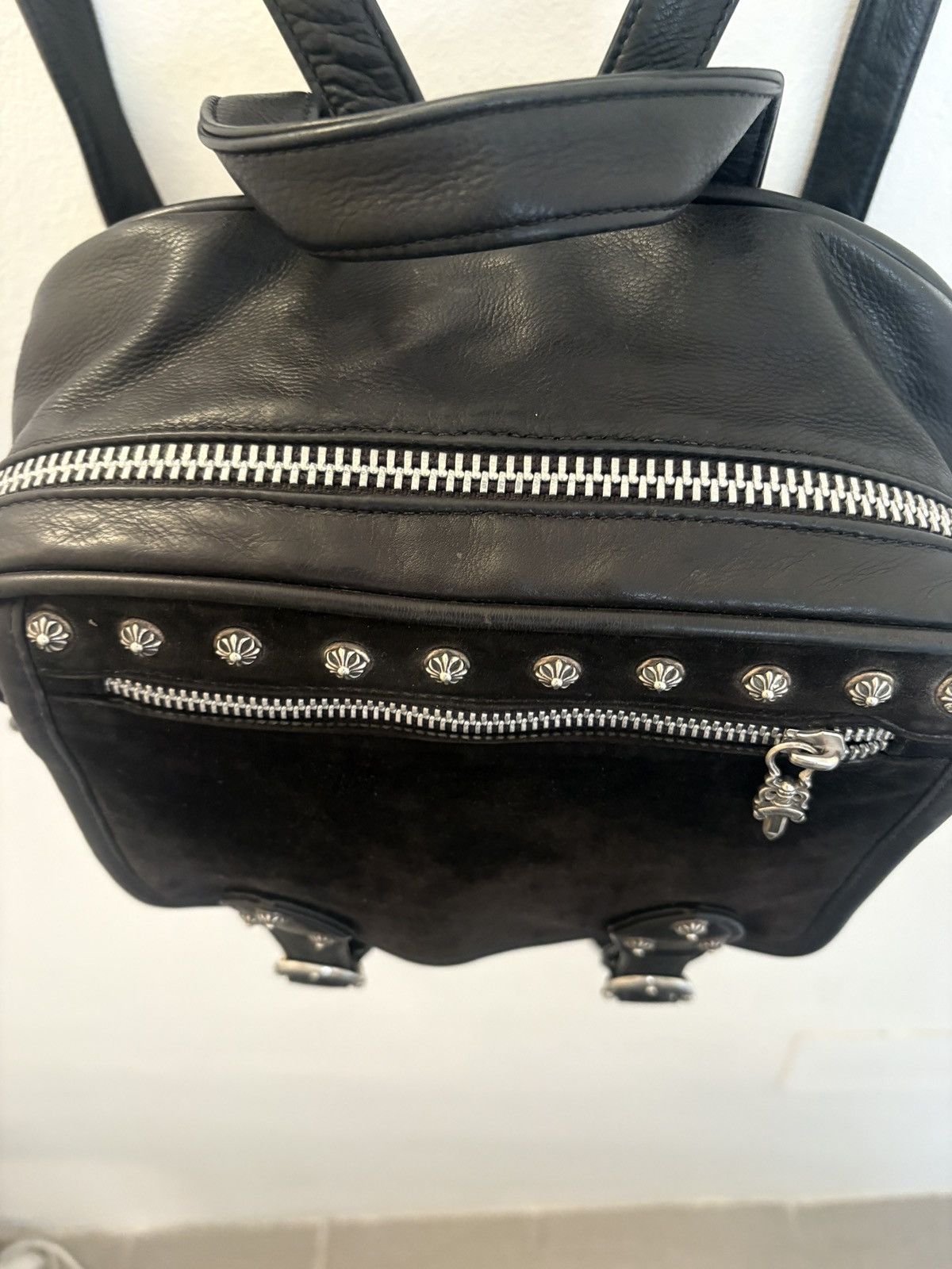 Chrome Hearts Chrome Hearts Suede & leather Backpack w/Sterling silver Size ONE SIZE - 12 Thumbnail