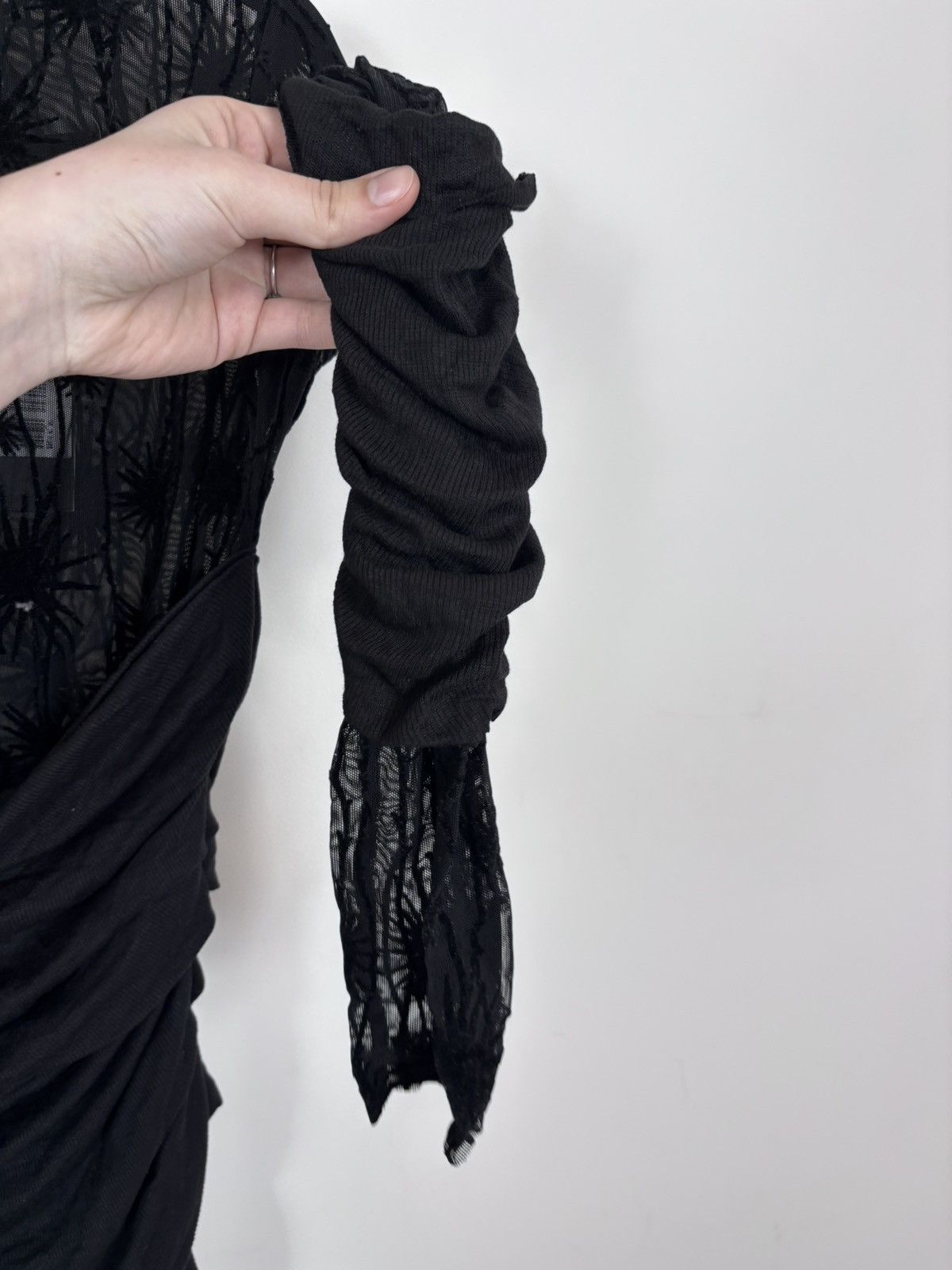 Diesel Diesel D-Lary NWT Women’s Y2K Black Sheer Mesh Bodycon Dress Size L / US 10 / IT 46 - 7 Thumbnail