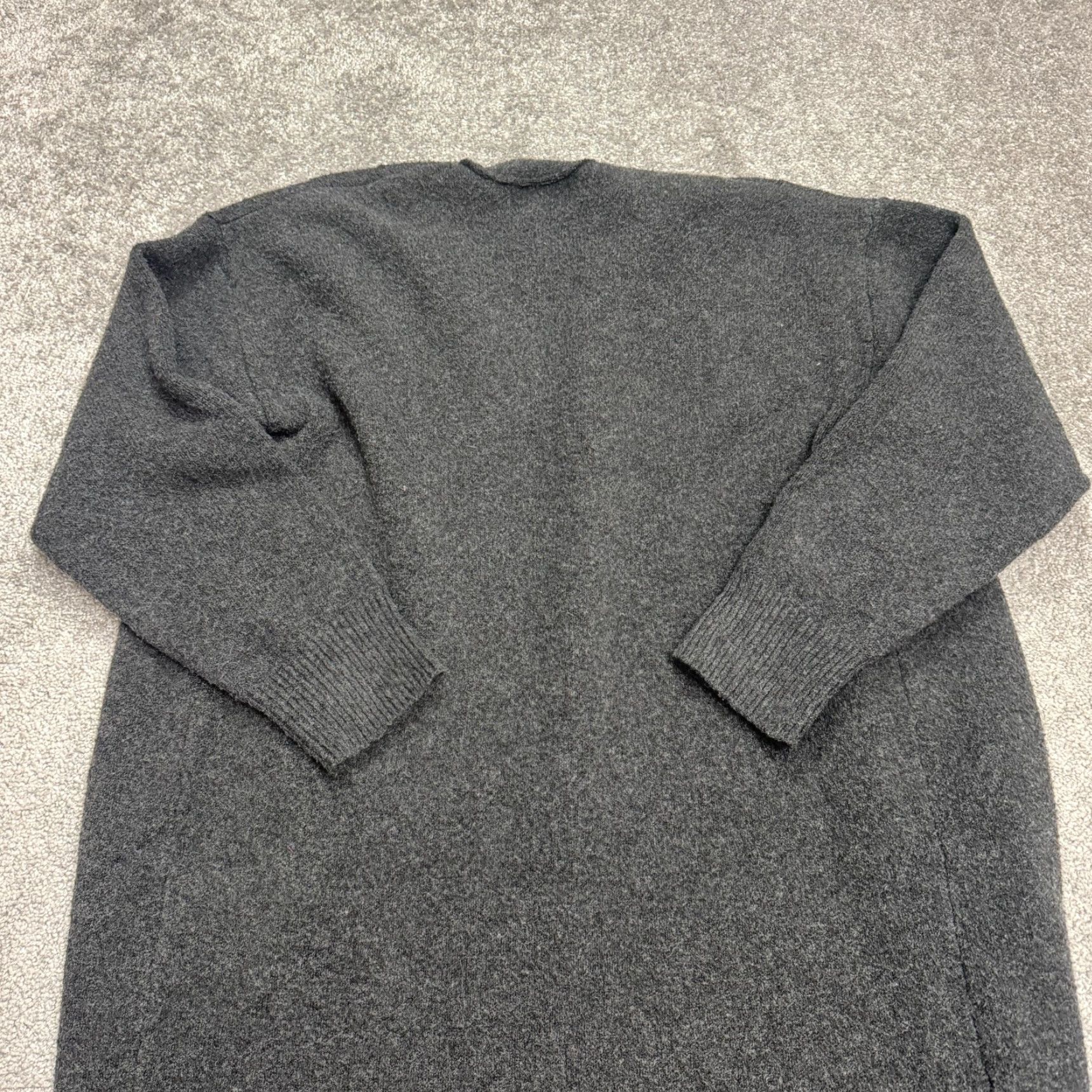 Asos ASOS Design Open Cardigan Sweater Long Casual Women Small Cardigan Knit Gray Charcoal Olive? Size S / US 4 / IT 40 - 3 Thumbnail