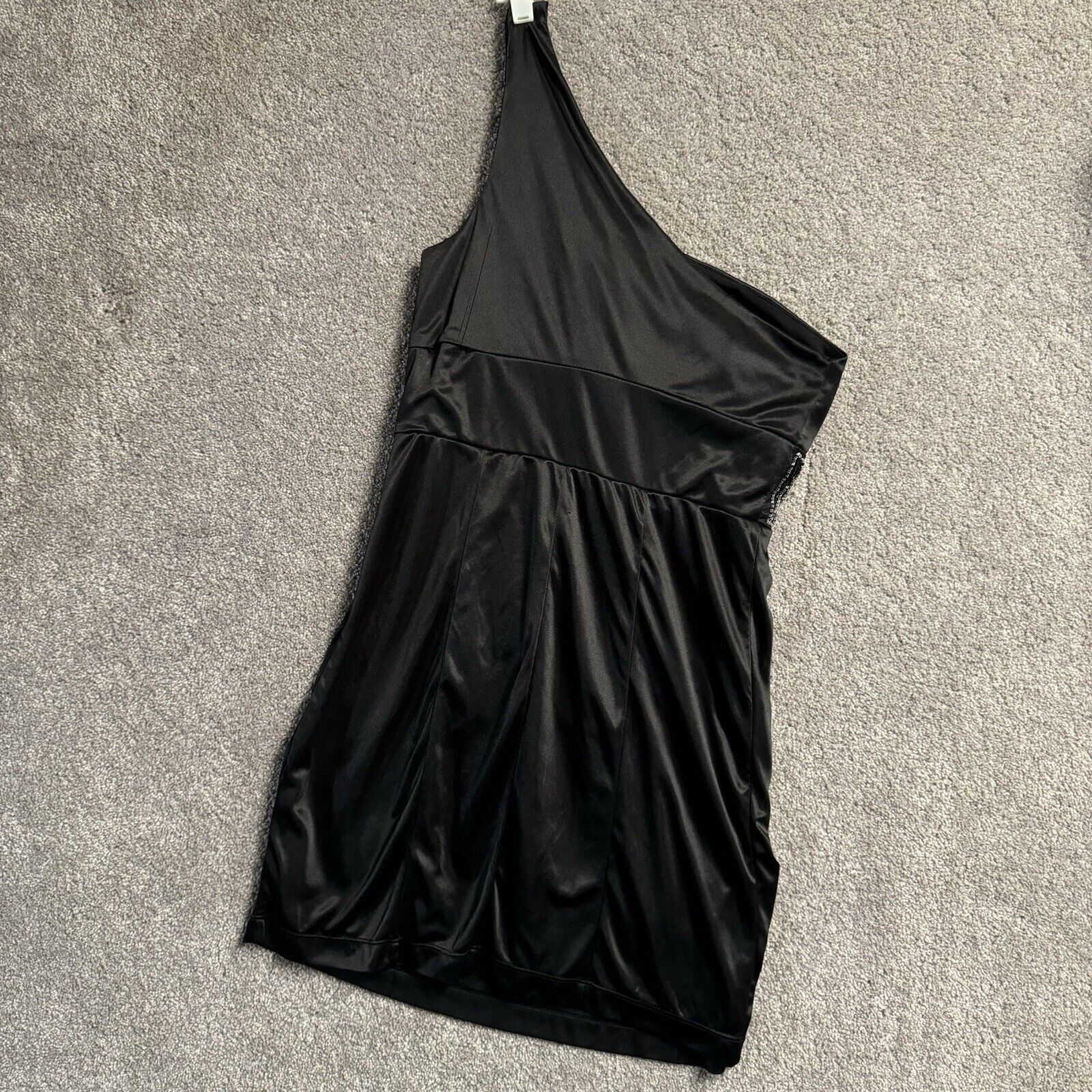 Other Love Tease Y2K Dress Size 9 One Shoulder Draped Beaded Sleek Size ONE SIZE - 3 Thumbnail
