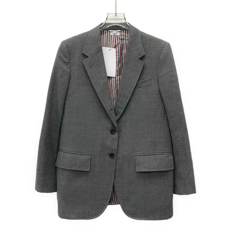 Thom Browne Thom Browne Classic Gray Wool Women's Jacket 0089 Size ONE SIZE - 1 Thumbnail