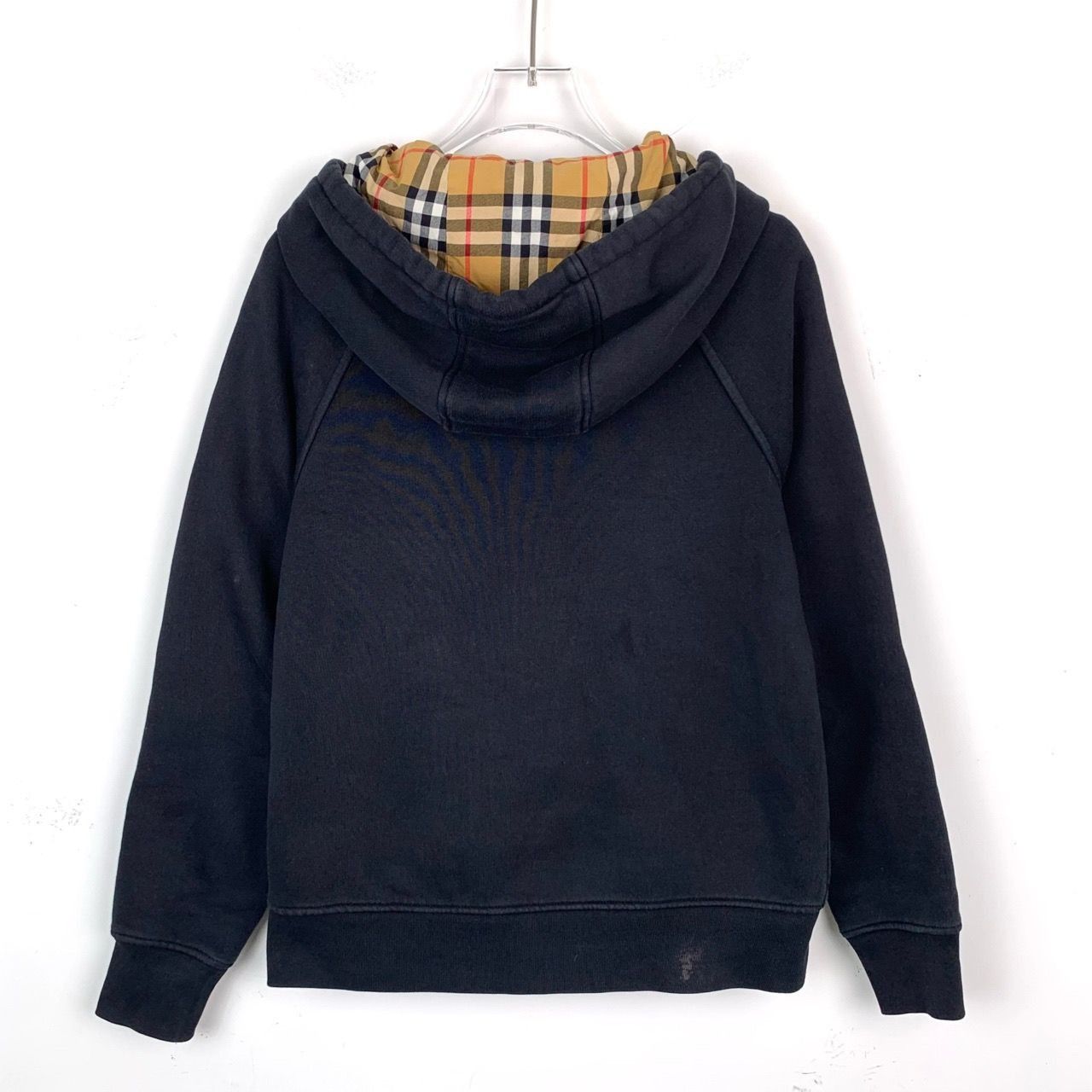 Burberry Burberry Black Plaid Hooded Zipper Coat XXS Cotton & Polyest Size US XXS / EU 40 - 8 Thumbnail