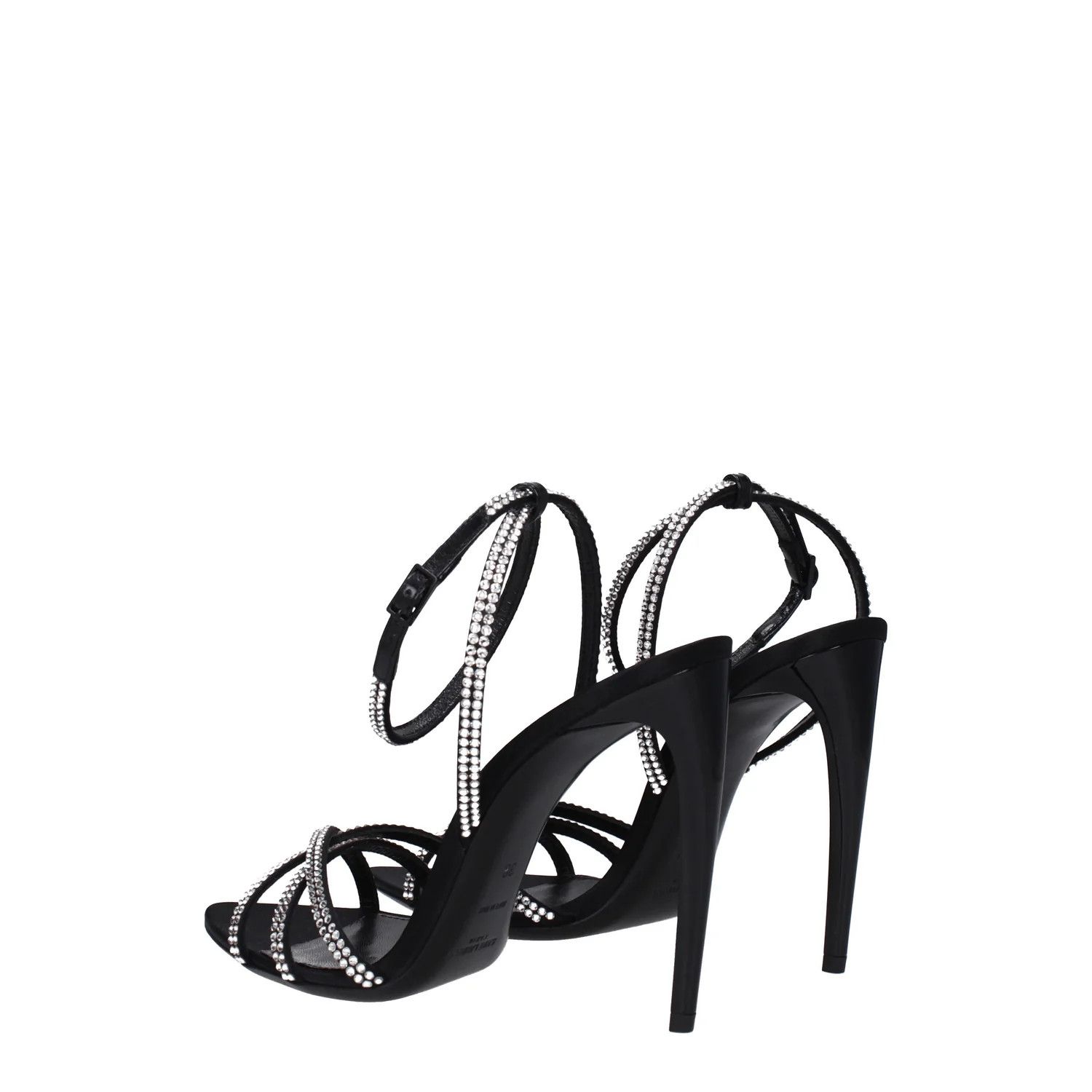 Saint Laurent Paris ob1o1e1224 Satin Sandals in Black Size US 9 / IT 39 - 4 Thumbnail