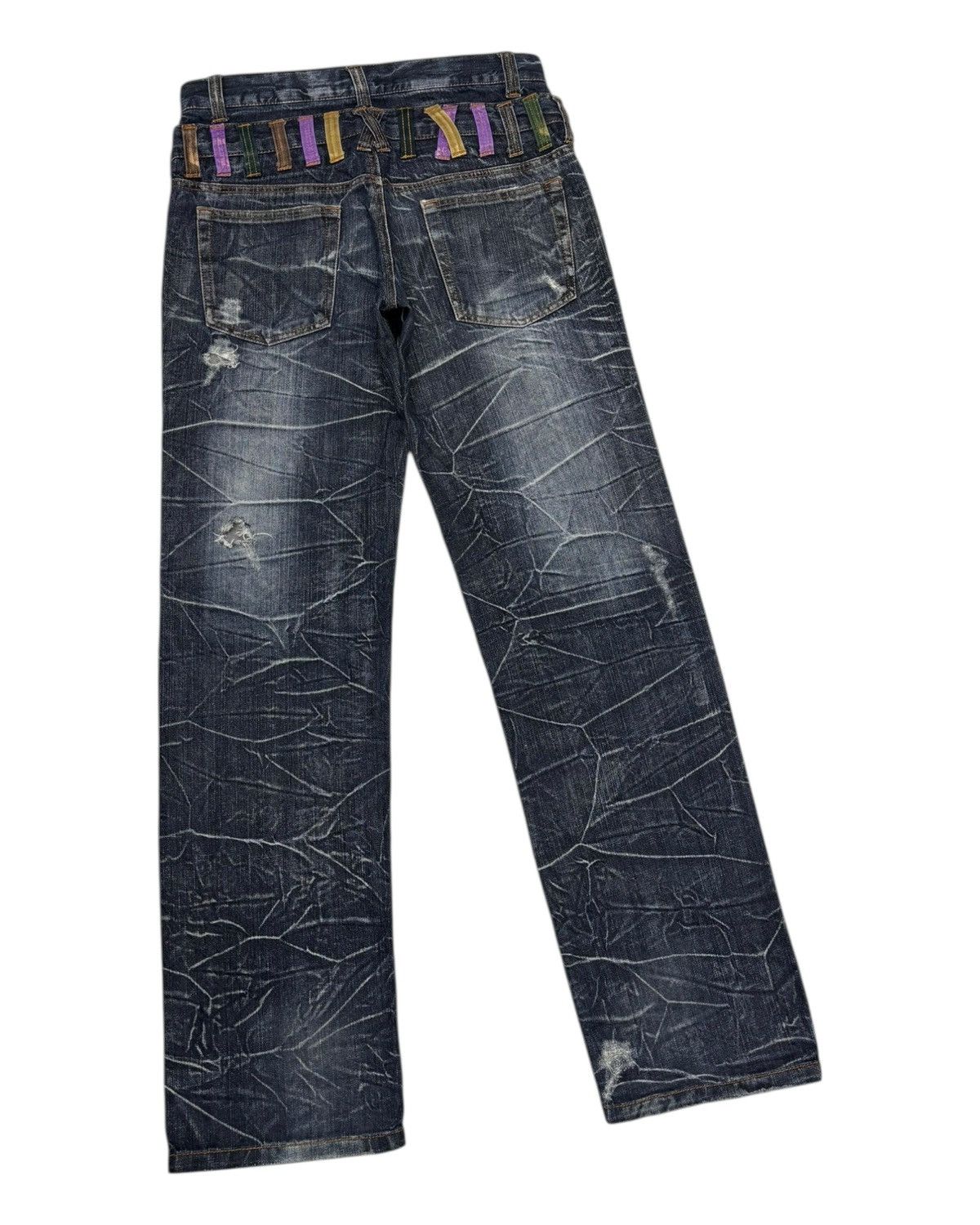 Hysteric Glamour × If Six Was Nine × Seditionaries NYLAUS DOUBLE WAIST WHISKER DISTRESSED DENIM JEANS Size US 31 - 6 Thumbnail