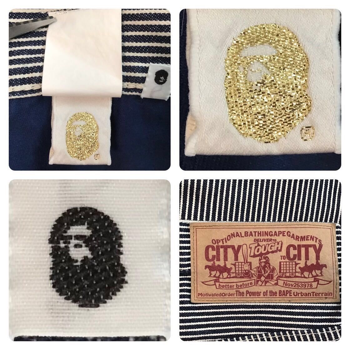Bape × Nigo BAPE Milo embroidered hickory shorts a bathing ape ★size M Size US 32 / EU 48 - 8 Thumbnail