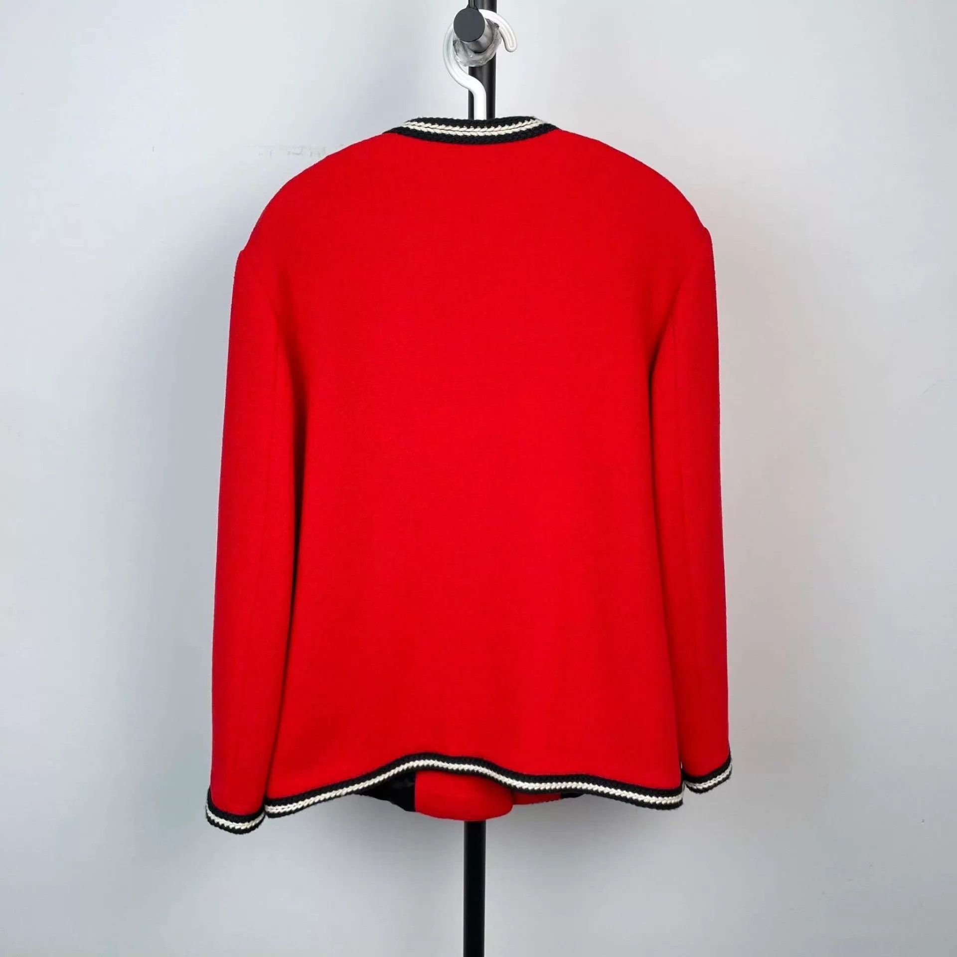 Gucci Gucci GG gold button embroidered logo wool cardigan 40 NWT Size S / US 4 / IT 40 - 2 Thumbnail
