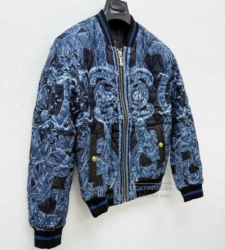 Versace Versace Blue Silk Long Sleeve Outerwear . Size US S / EU 44-46 / 1 - 2 Thumbnail