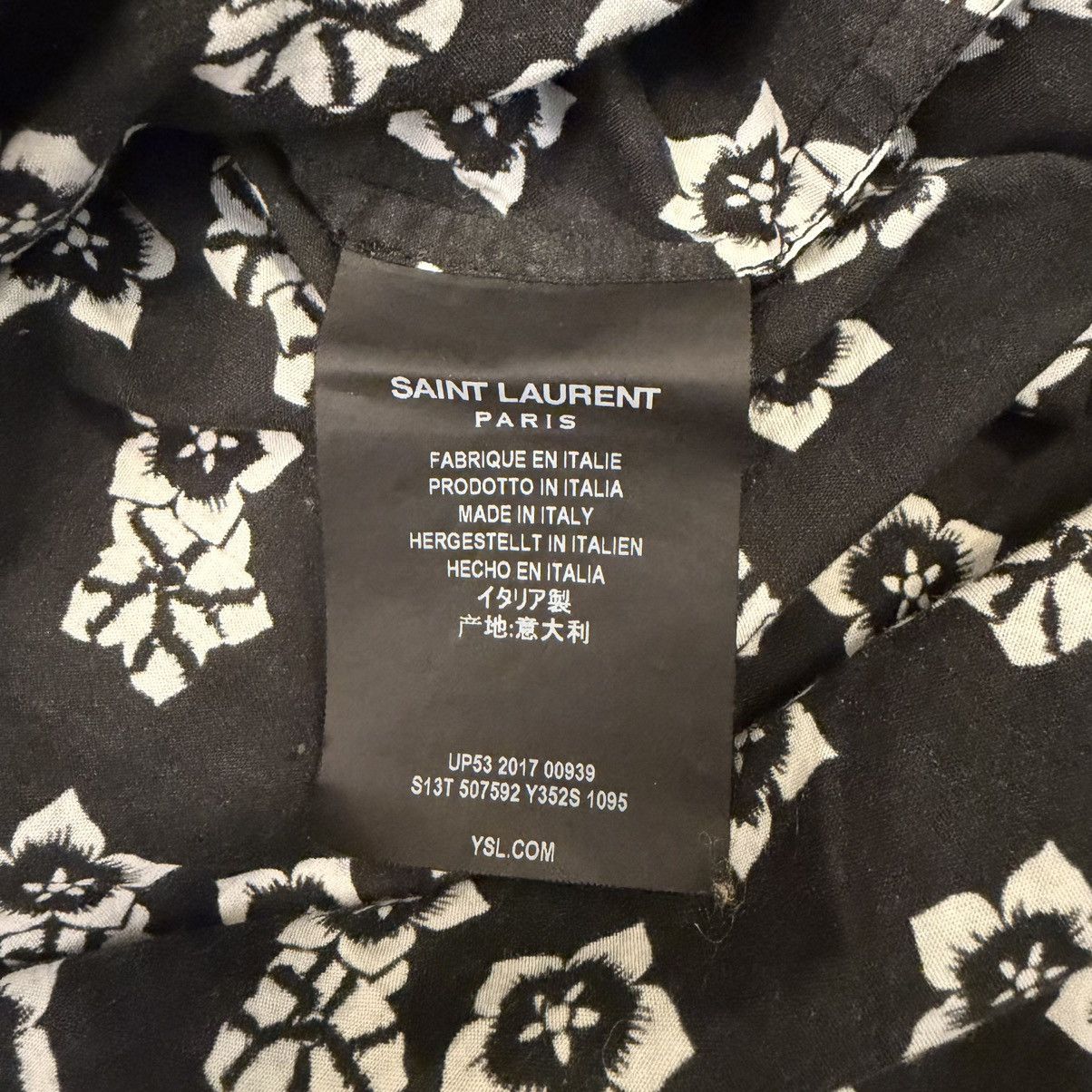 Saint Laurent Paris Cotton Floral S/S Shirt Size US L / EU 52-54 / 3 - 4 Thumbnail