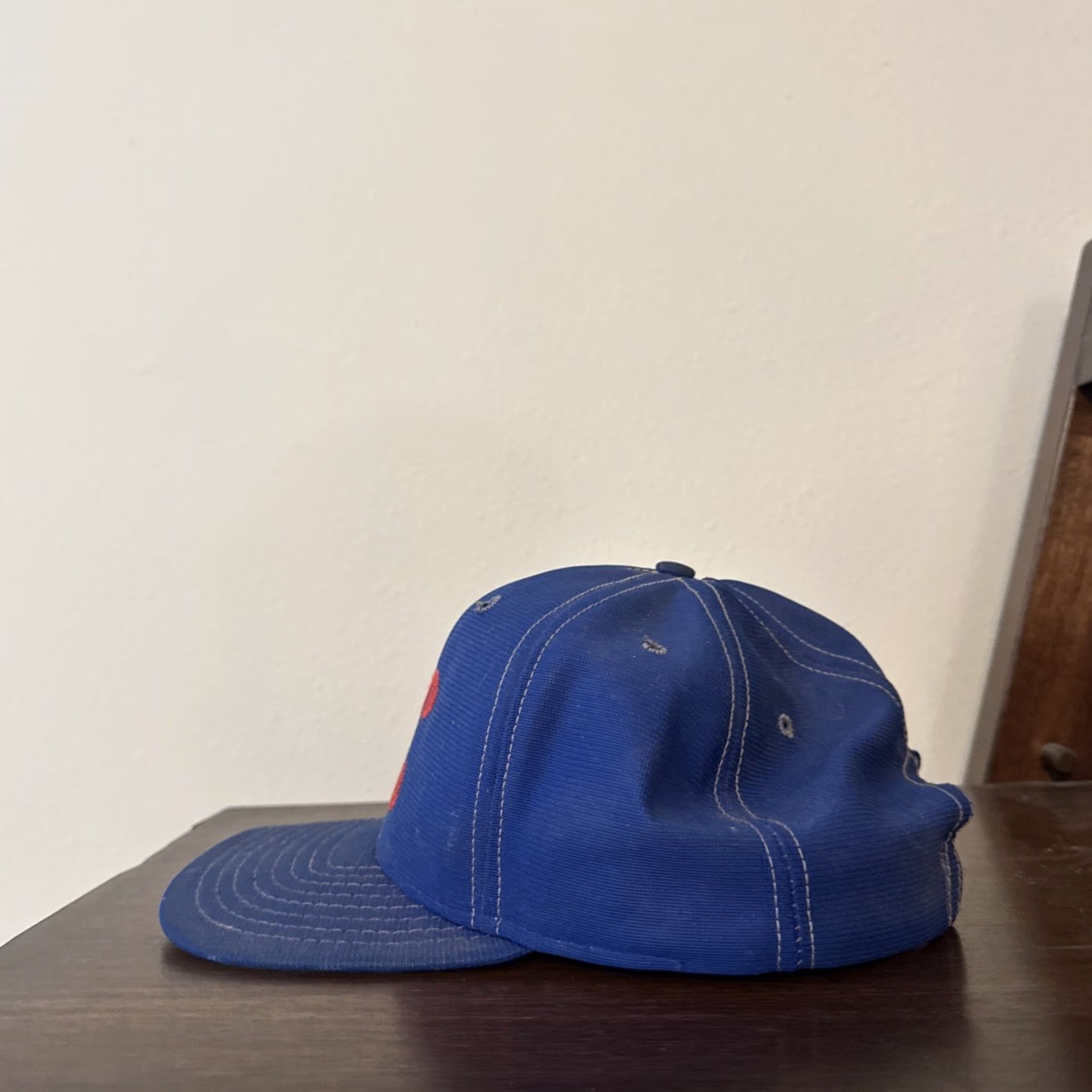 New Era VINTAGE New Era Snapback Hat Cap Blue Red CC Logo 70s 80s Broken Snap Men One Size Mens Size ONE SIZE - 6 Thumbnail