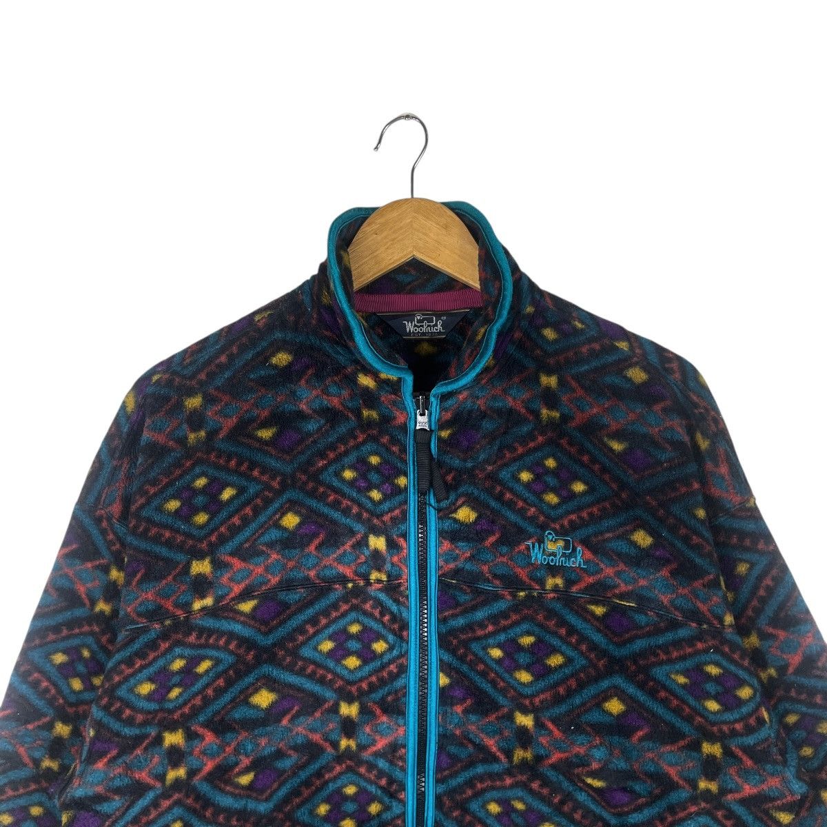 Woolrich Woolen Mills 💥80s WOOLRICH AZTEC MULTICOLOUR FLEECE SWEATER ZIP Size US L / EU 52-54 / 3 - 4 Thumbnail
