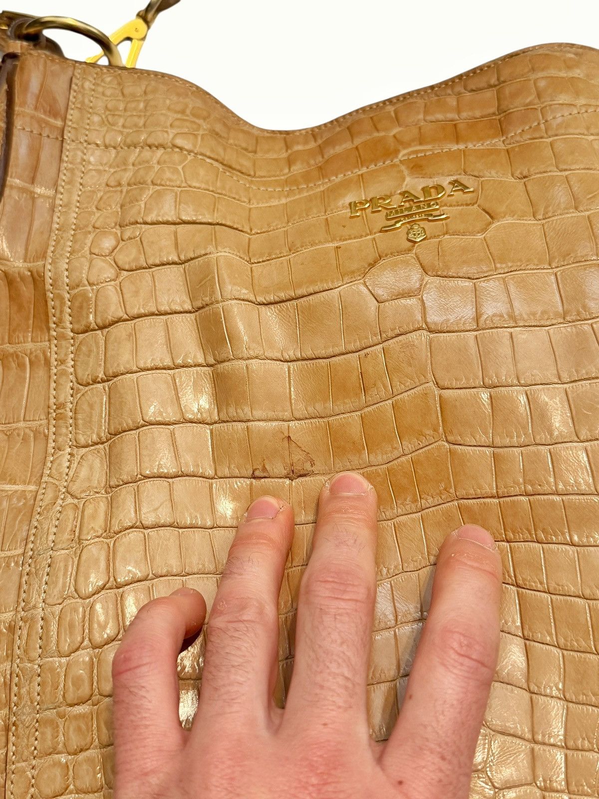 Prada $20,000 Tan Crocodile Shoulder Bag Size ONE SIZE - 5 Thumbnail