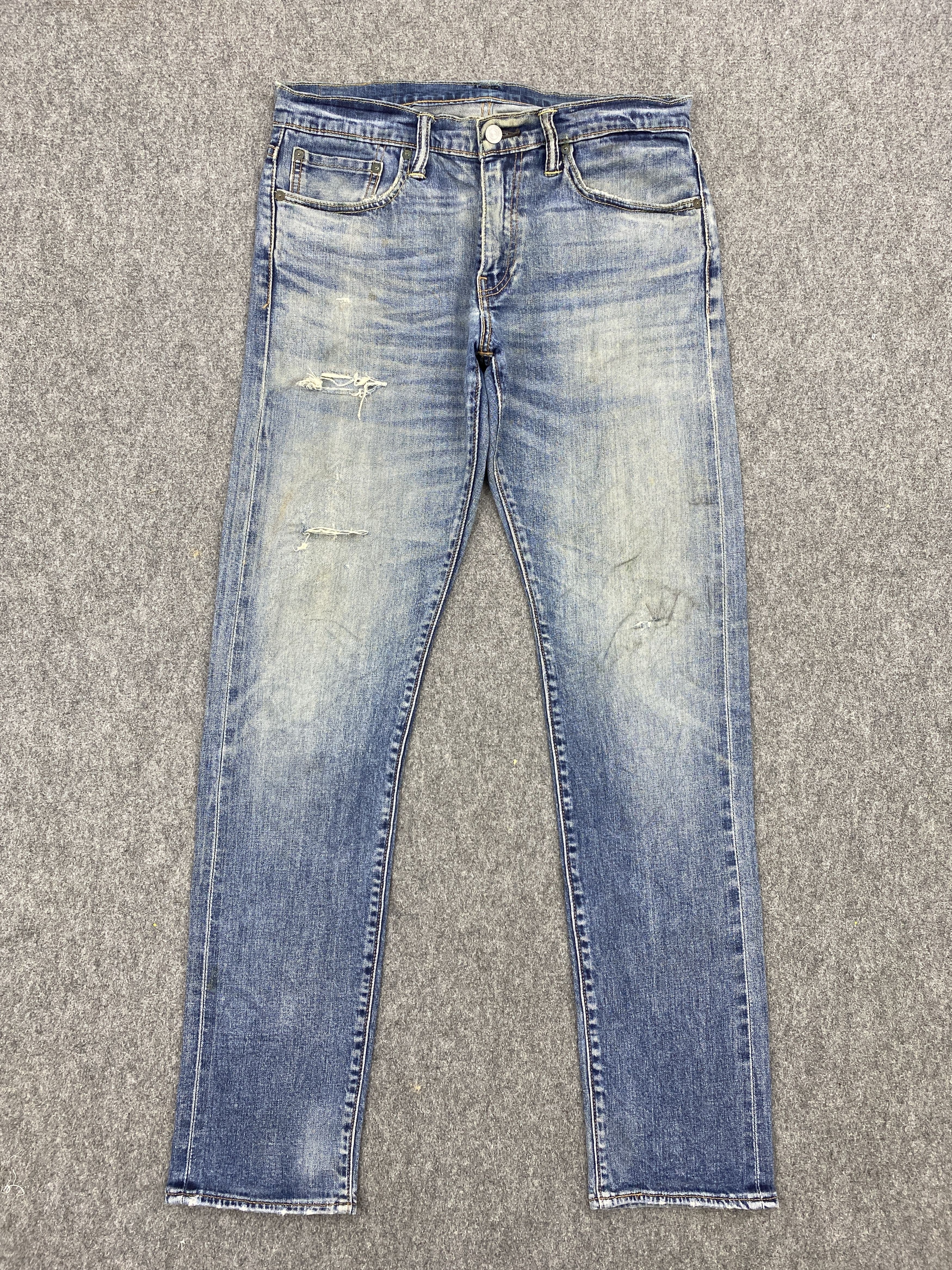image of Levis 511 Selvedge Faded Blue Jeans in Blue Denim, Men's (Size 33)
