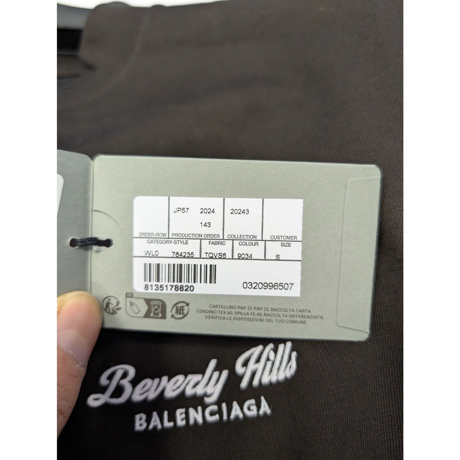 Balenciaga o1rshd1 Beverly Hills Vintage Jersey T-Shirt in Washed Black Size US S / EU 44-46 / 1 - 22 Thumbnail