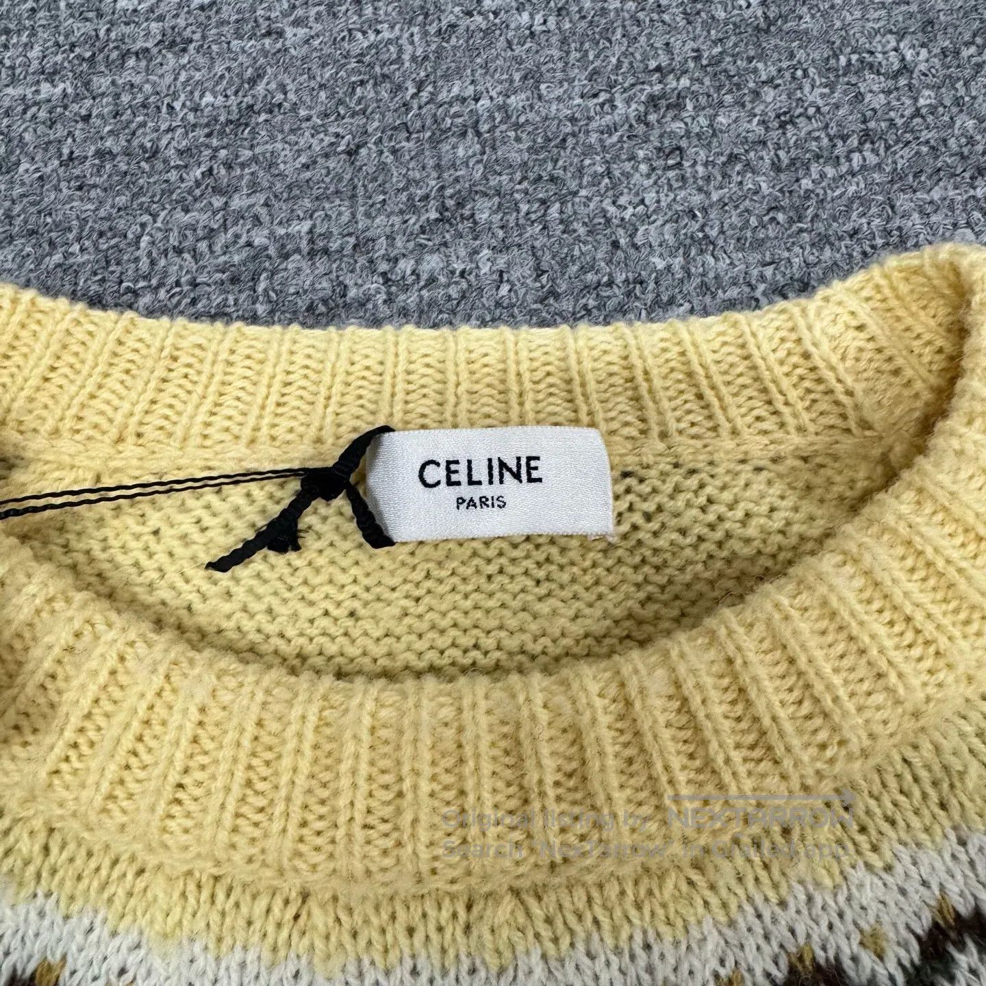 Celine CELINE Fair Island jacquard round-neck short sweater| Size US M / EU 48-50 / 2 - 6 Thumbnail