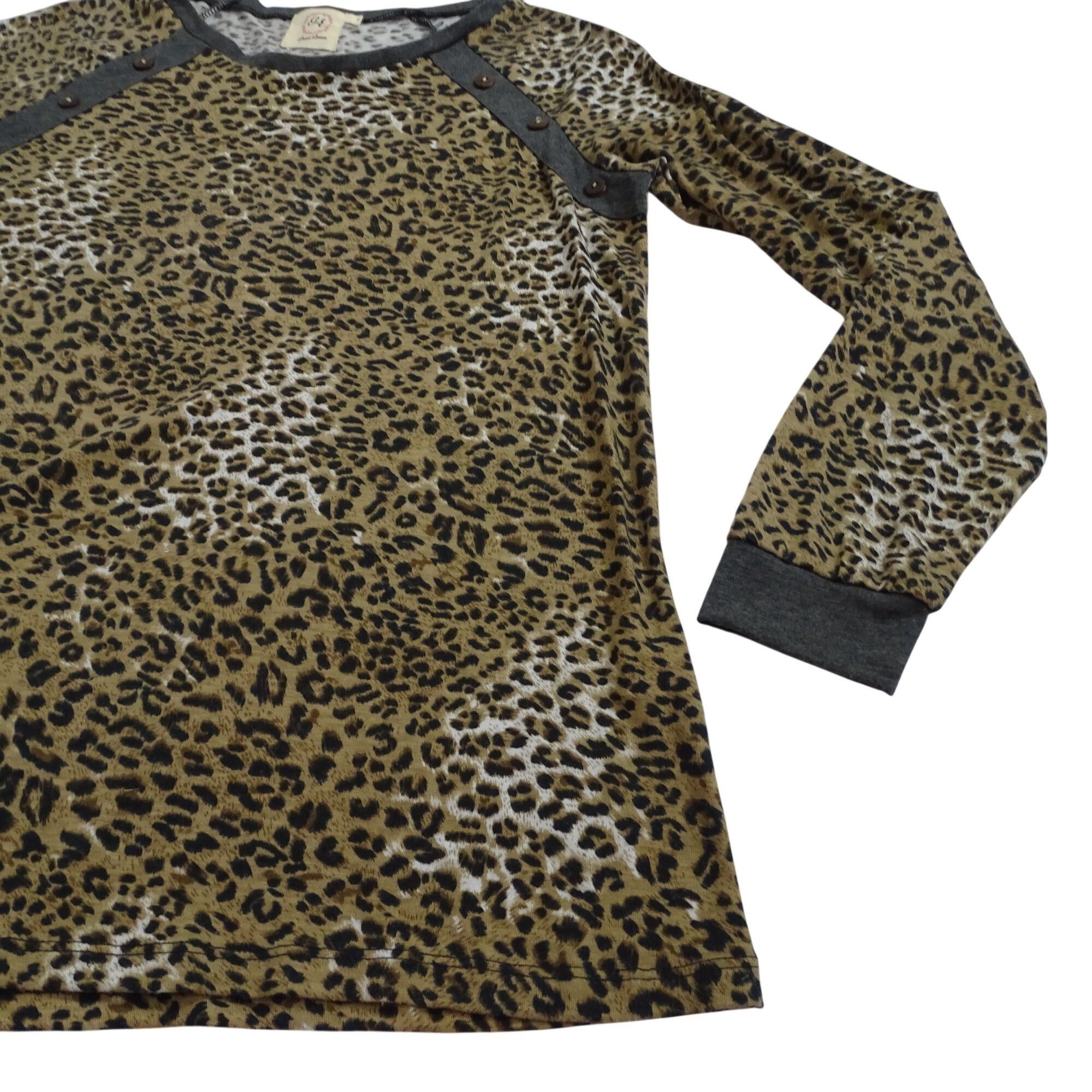 Other Grace and Emma Leopard Animal Print Long Sleeve Top Size S Size S / US 4 / IT 40 - 3 Thumbnail