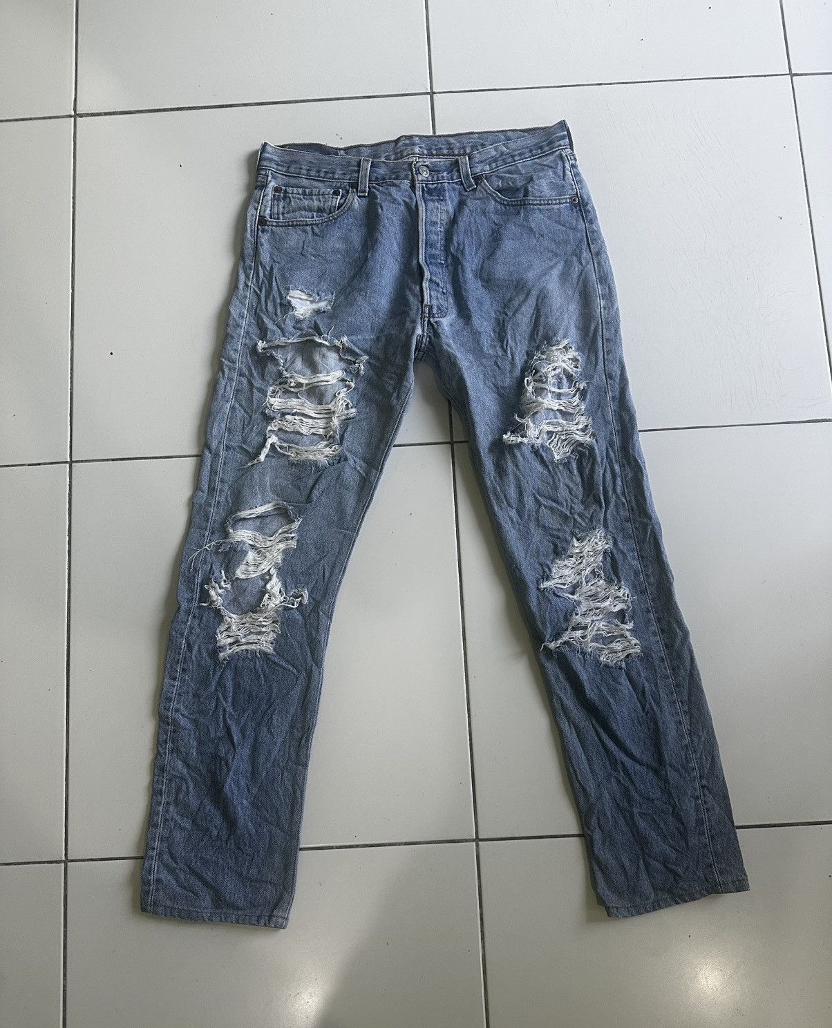 Levi's Vintage Clothing Vintage Levis Distressed 505 colour nice Size US 32 / EU 48 - 1 Thumbnail