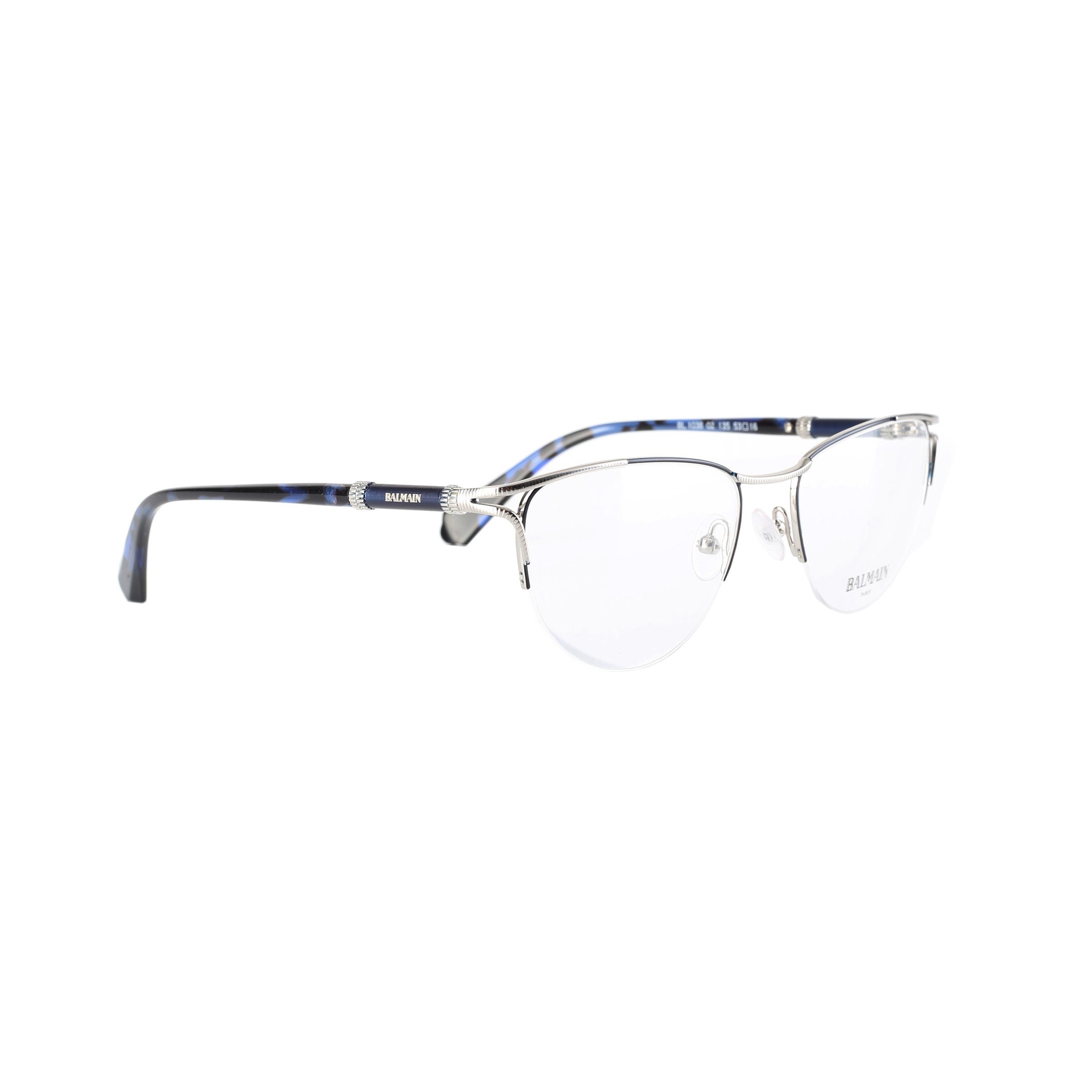 Balmain BALMAIN '00S DARK BLUE & SILVER OVAL GLASSES Size ONE SIZE - 1 Thumbnail