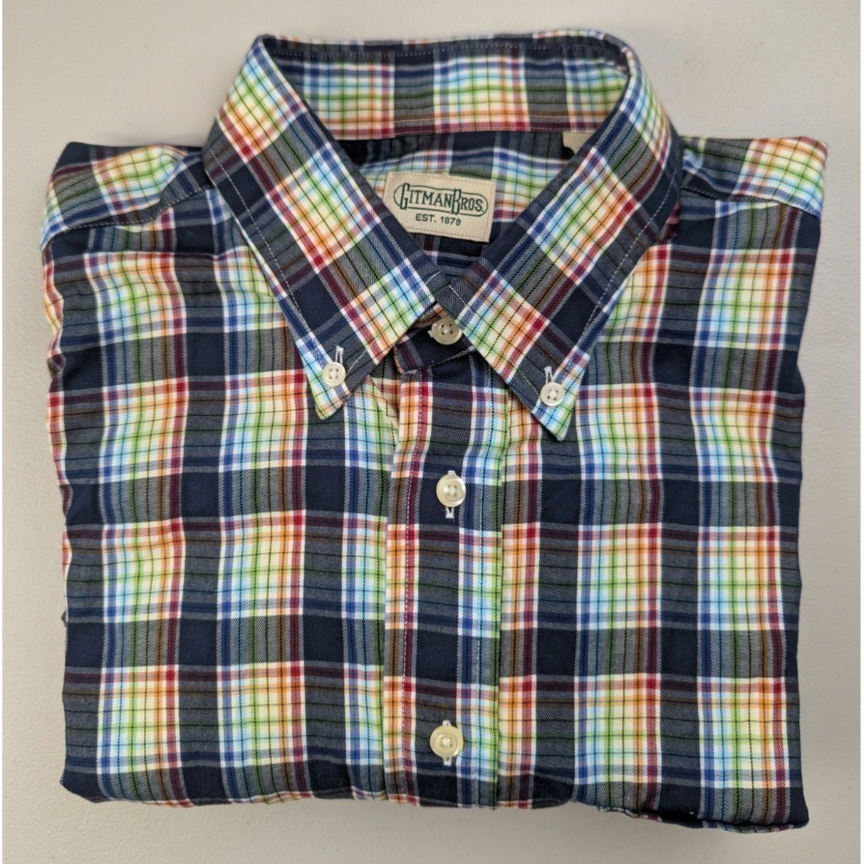 Gitman Bros. Rainbow Plaid Button Down Shirt Colorful Office Classic Size US L / EU 52-54 / 3 - 1 Thumbnail