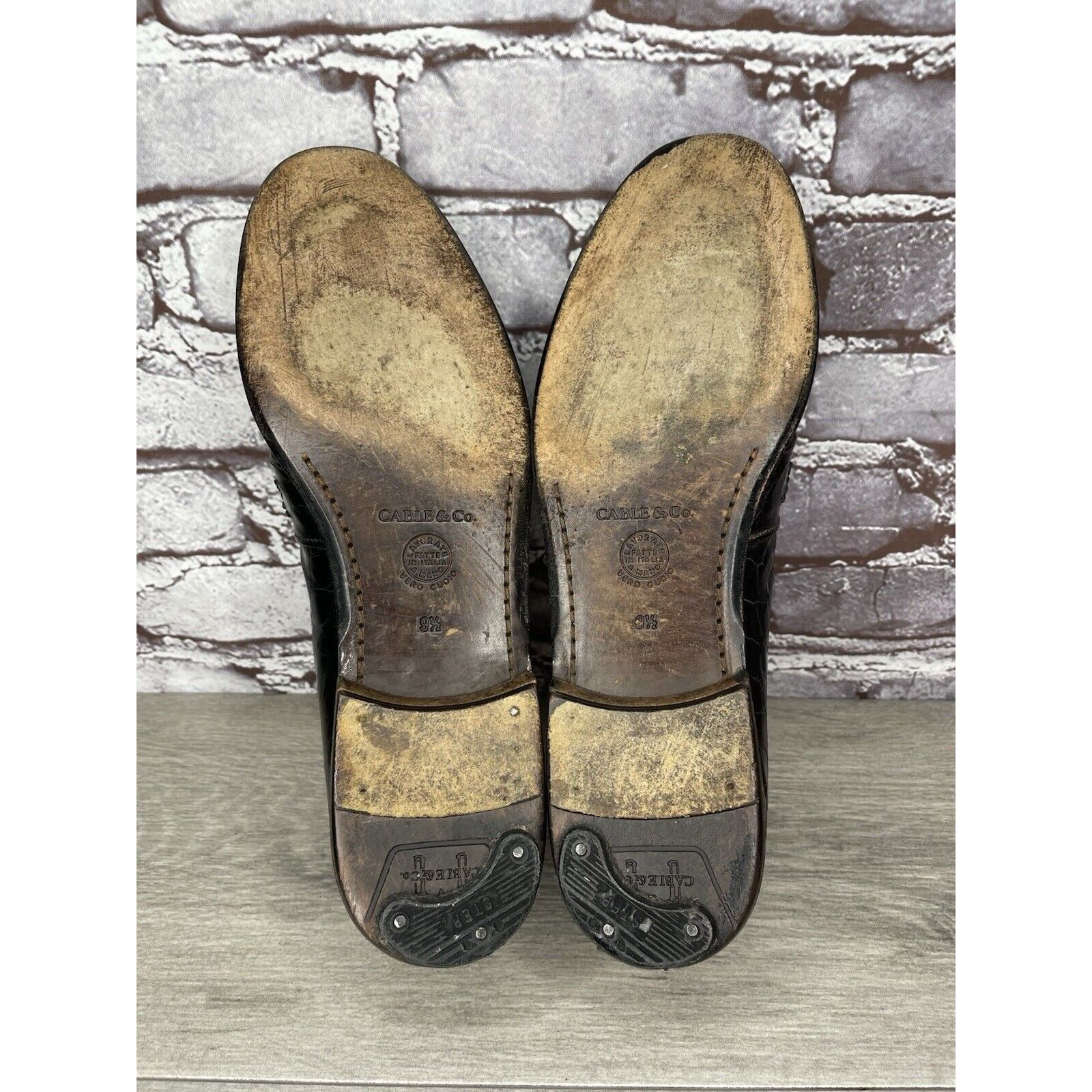 Other Cable & Co. Black Leather Croc Penny Loafers Dress Shoes Men Size US 9.5 / EU 42-43 - 7 Thumbnail