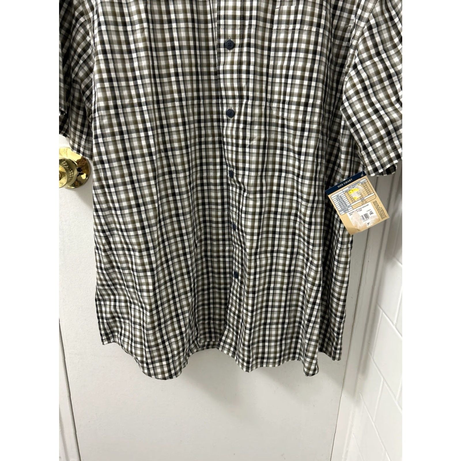 The Mountain Blue Mountain Shirt Mens 2XL Green Oxford Plaid Poplin Button Down Short Sleeve Shirt Size US XXL / EU 58 / 5 - 3 Thumbnail