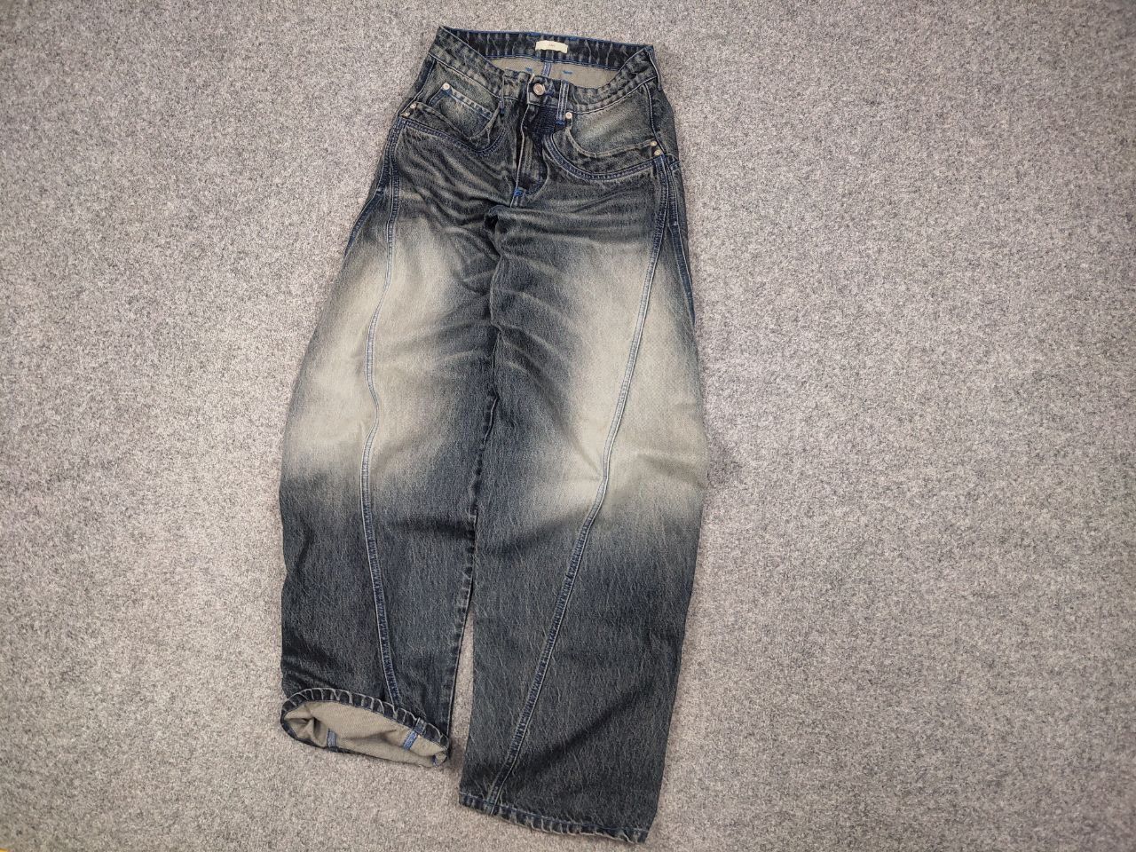 If Six Was Nine Abri studio Design heart Berto Baggy Faded denim Pants Jeans Size US 30 / EU 46 - 3 Thumbnail