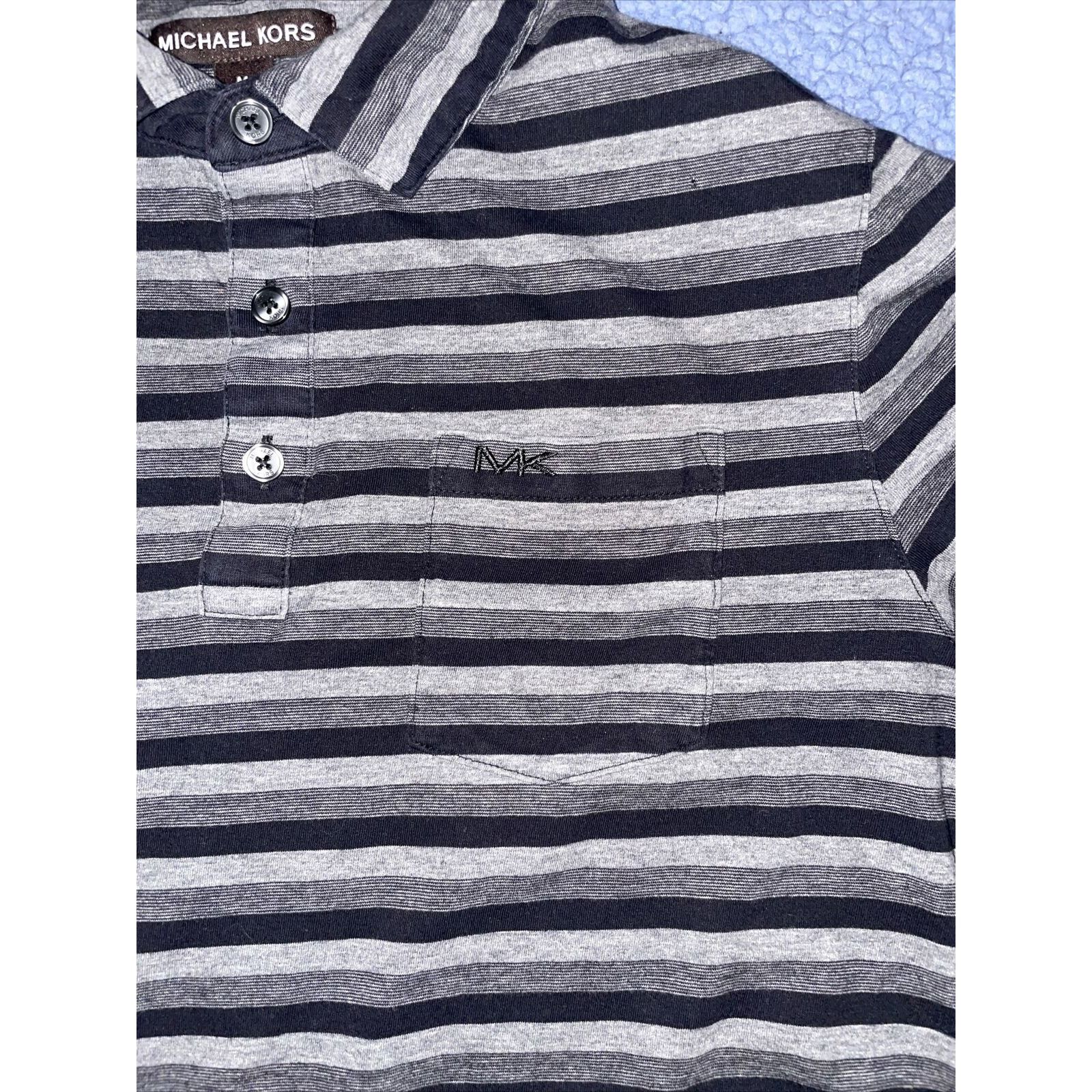 Michael Kors × Vintage michael kors mena striped polo black medium Size US M / EU 48-50 / 2 - 2 Thumbnail