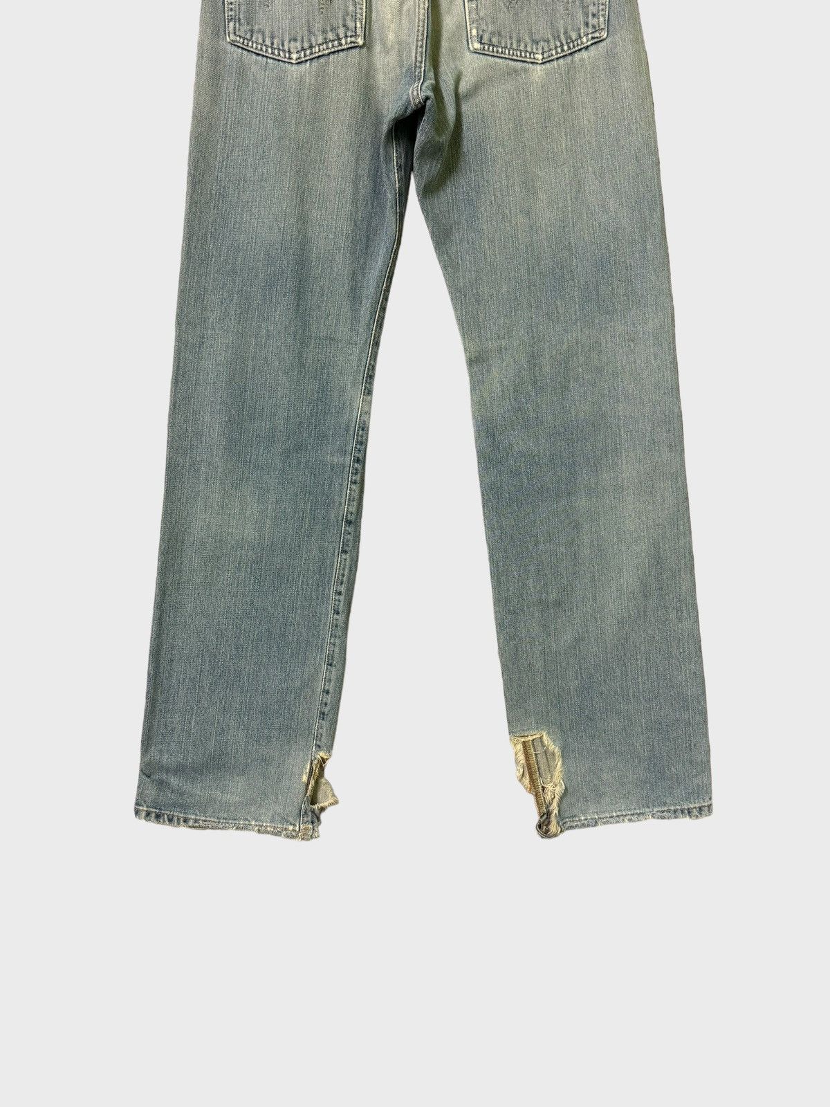 Japanese Brand Vintage Distressed Baggy Edwin 505 Selvedge Thrashed Jeans Size US 30 / EU 46 - 10 Thumbnail