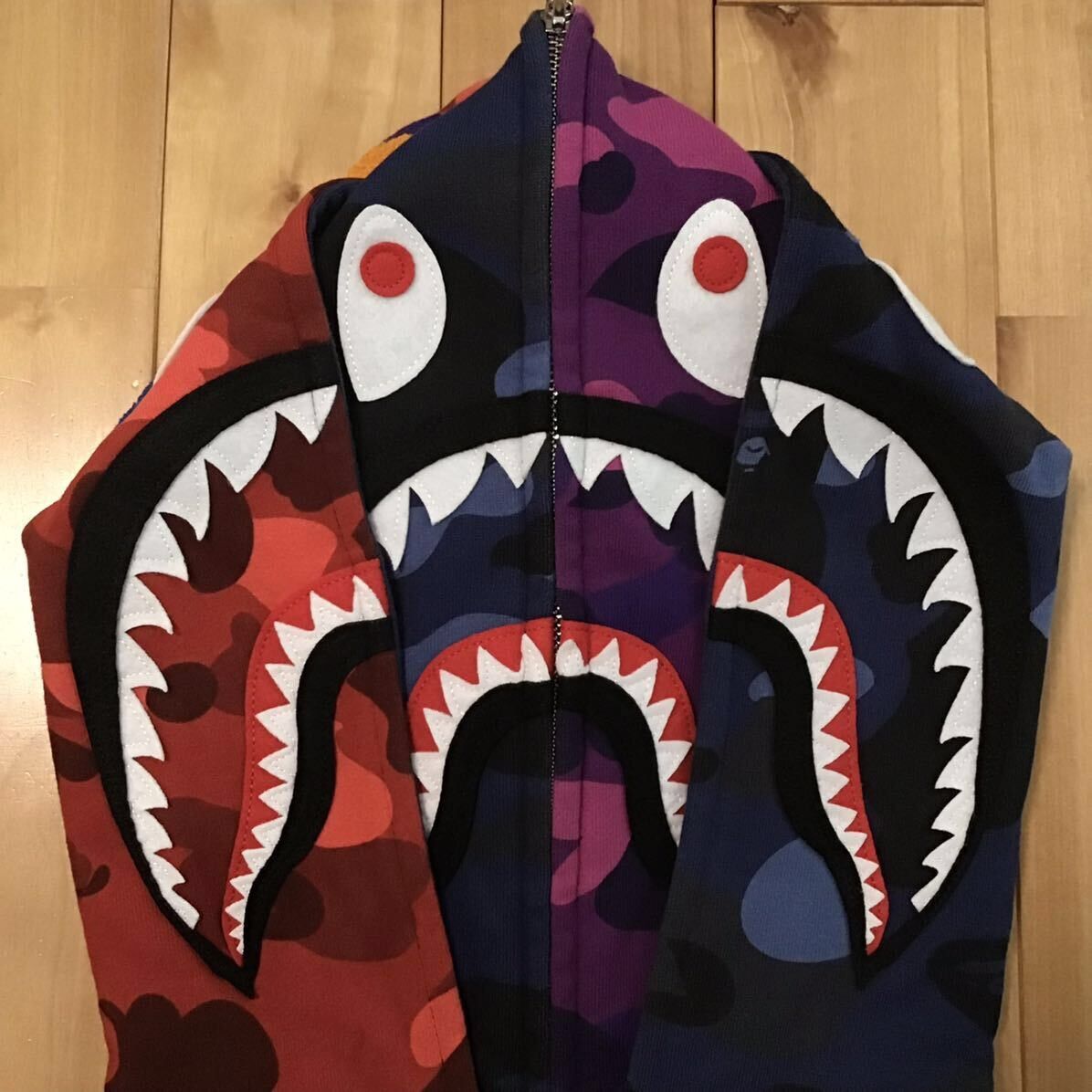 Bape BAPE Double Shark full zip Hoodie Crazy Camo a bathing ape Size US M / EU 48-50 / 2 - 3 Thumbnail
