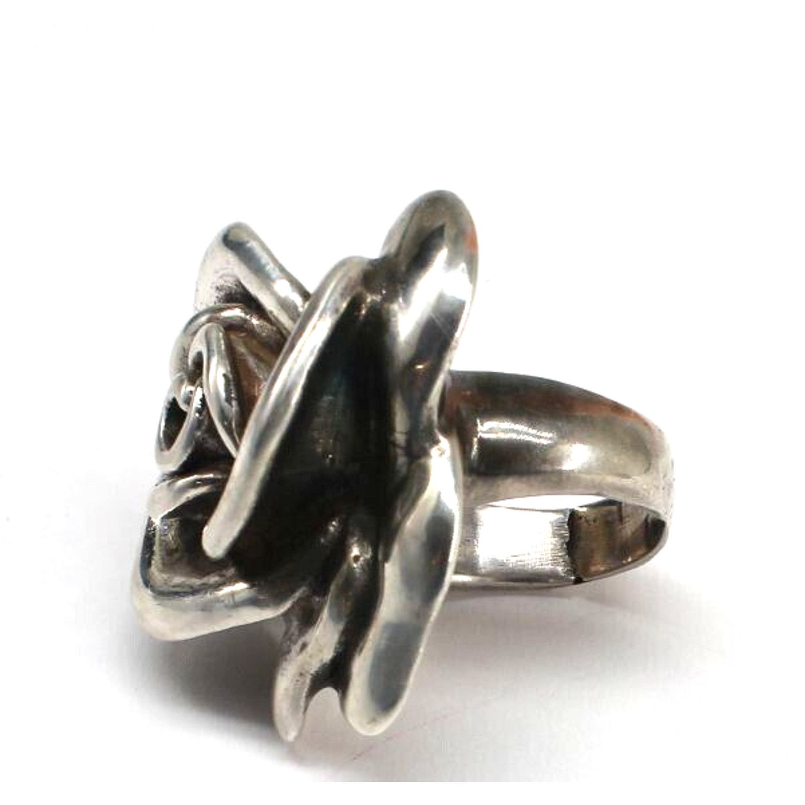 Other Big Beautiful Sterling Sliver Rose Ring •925 1-1/2" Size 7 Size ONE SIZE - 5 Thumbnail