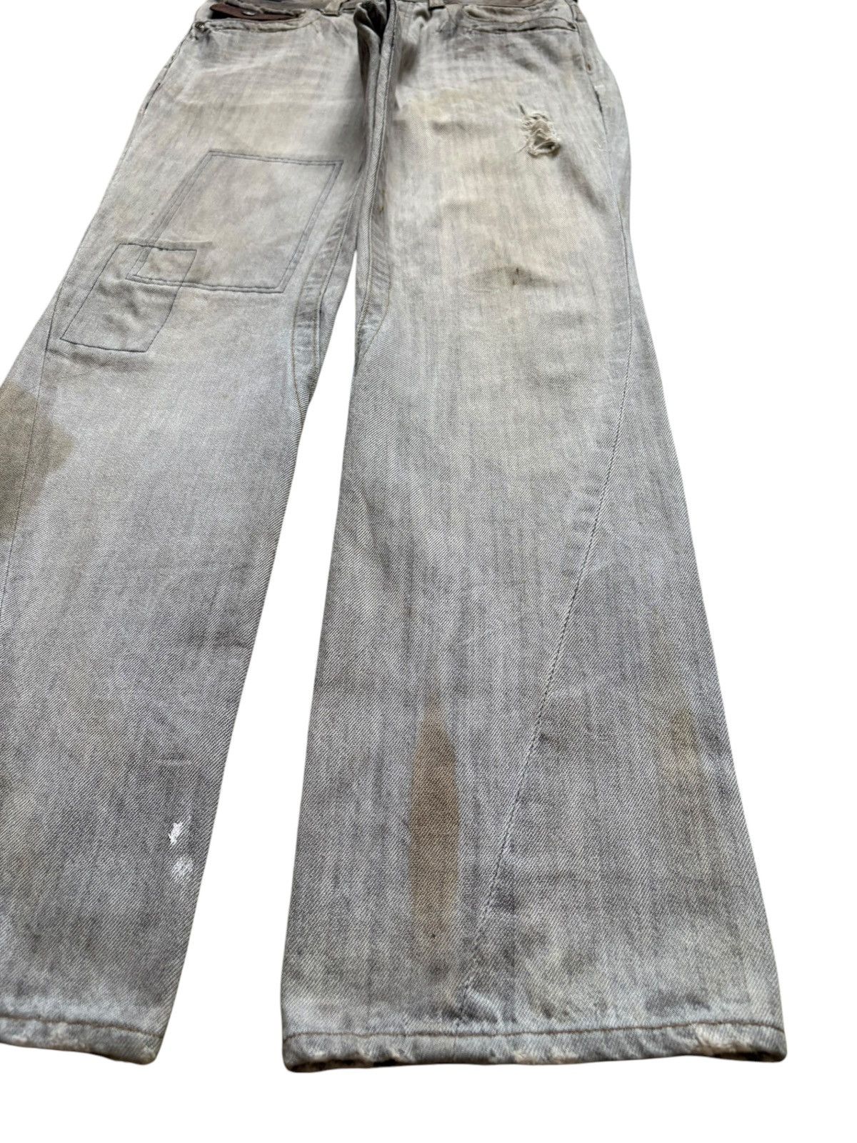 Japanese Brand Vintage Japanese Brand Paint Rusty Mud Wash Ripped Jeans Size US 32 / EU 48 - 7 Thumbnail