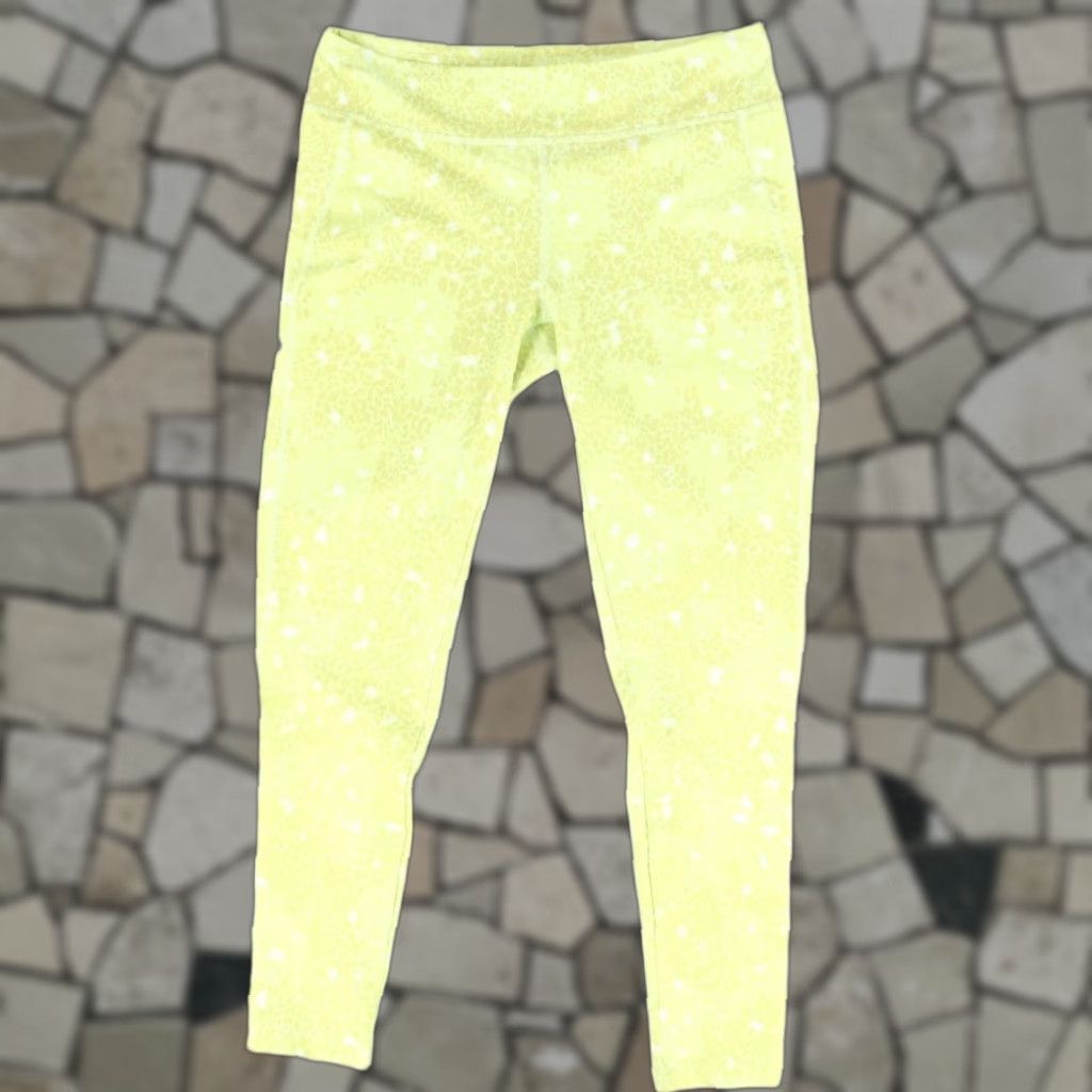 The North Face The North Face High Stretch Mid Rise Leggings Yellow All Over Print Women's L Size 36" / US 14 / IT 50 - 1 Thumbnail